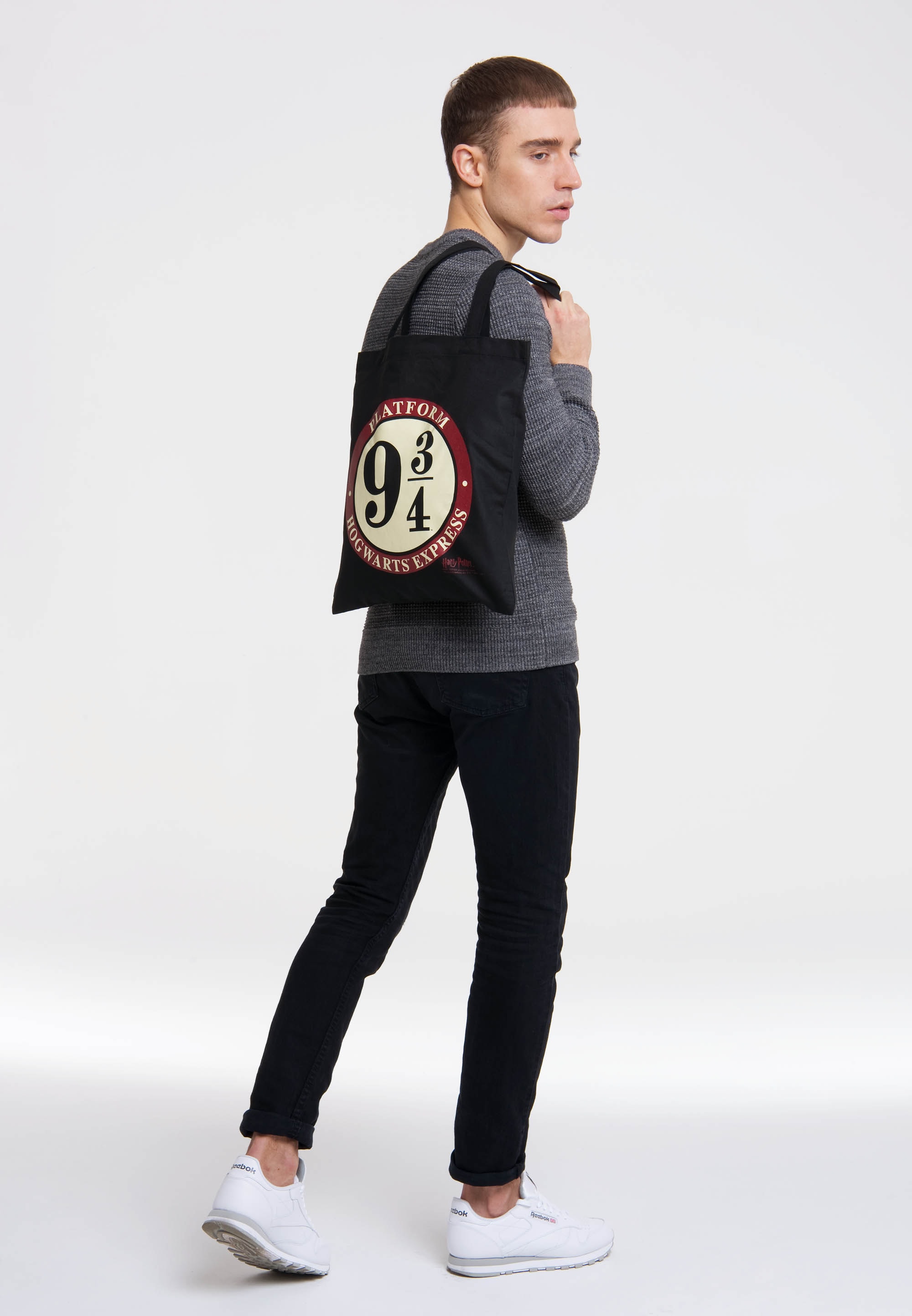 LOGOSHIRT Henkeltasche »Baumwolltasche Harry Potter - Platform 9 3/4«, mit Gleis 9 3/4-Logo