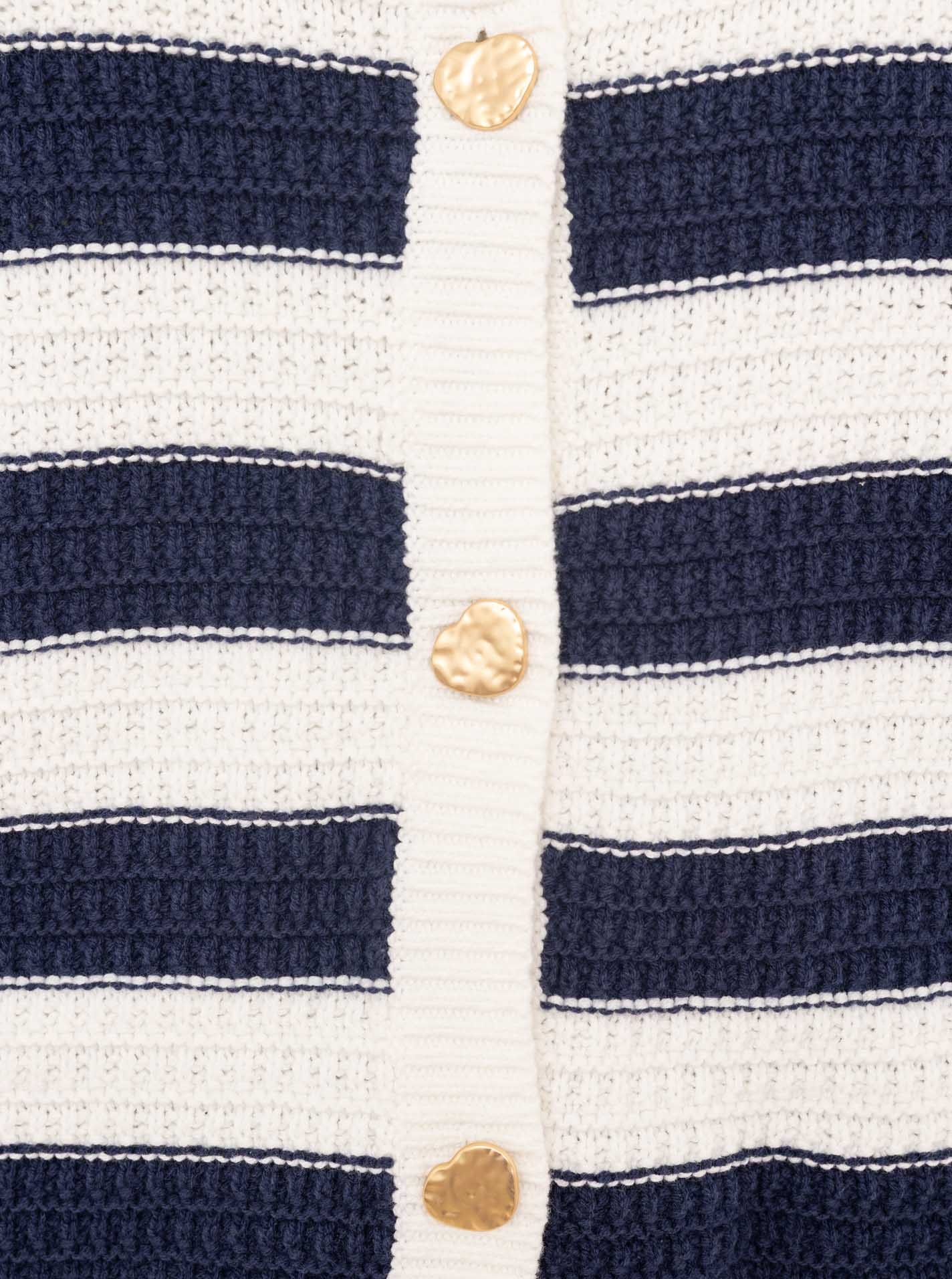 Zwillingsherz Strickjacke mit Lochstrickmuster und Knöpfen