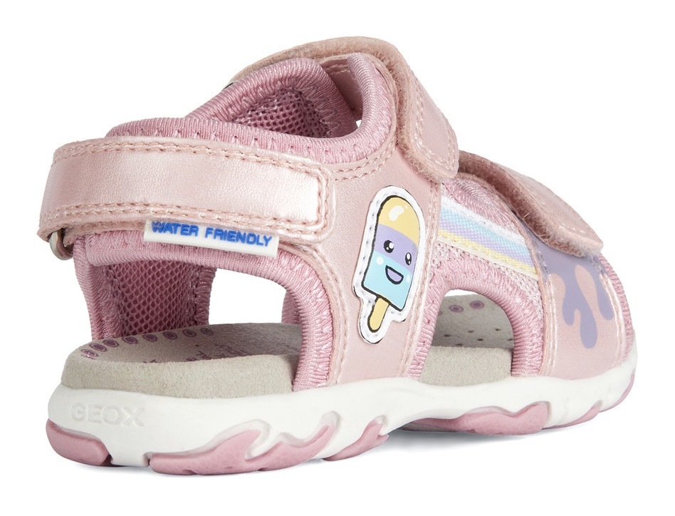 Geox Sandale »B SANDAL FLAFFEE GIR«, Sommerschuh, Klettschuh, Sandalette, mit pastellfarbenem Eis-Motiv