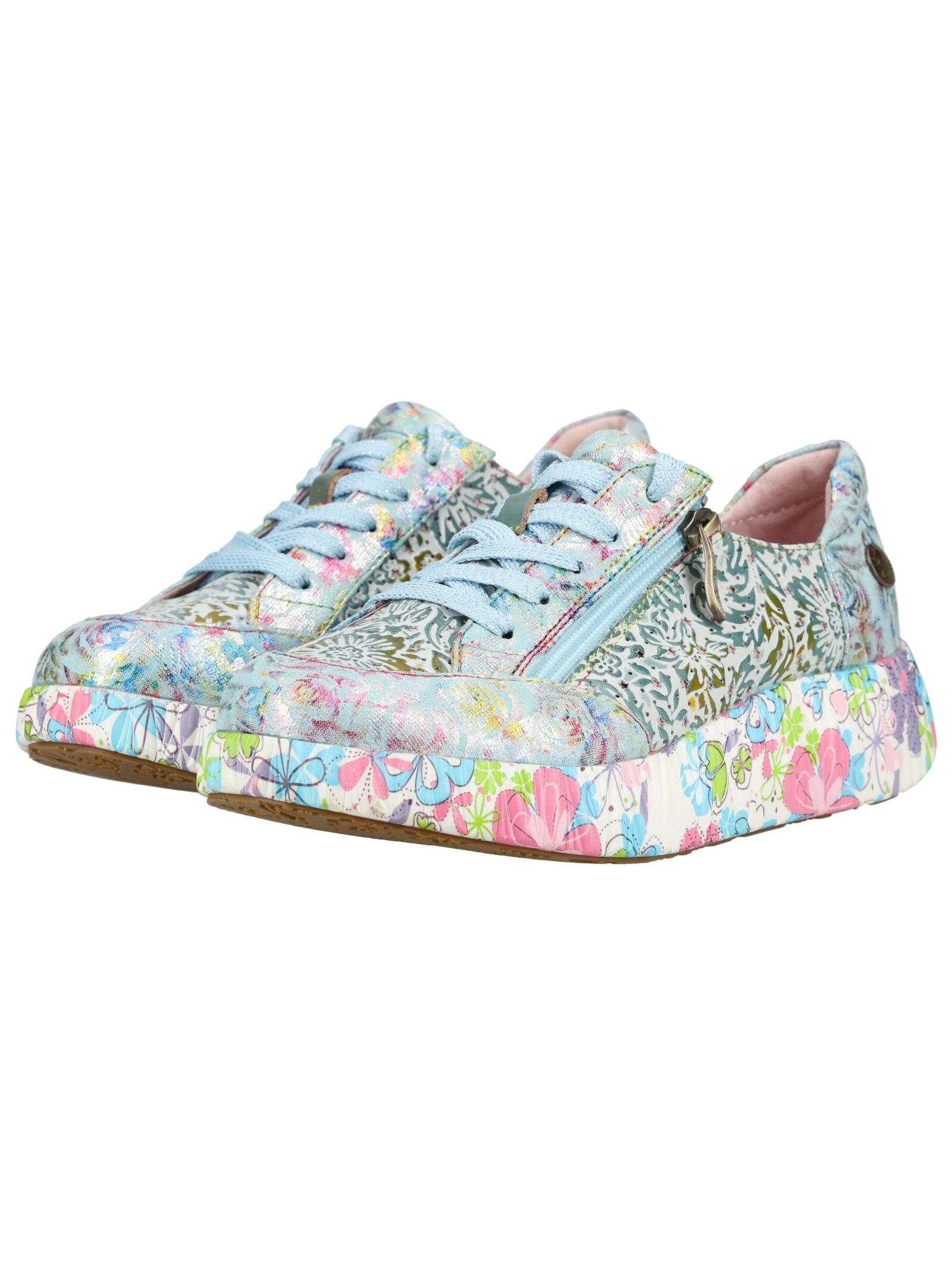 Sneaker LAURA VITA "LAURA VITA Sneaker Leder/Textil", Damen, Gr. 37, blau, Leder, Textil, Schuhe Sneaker 3