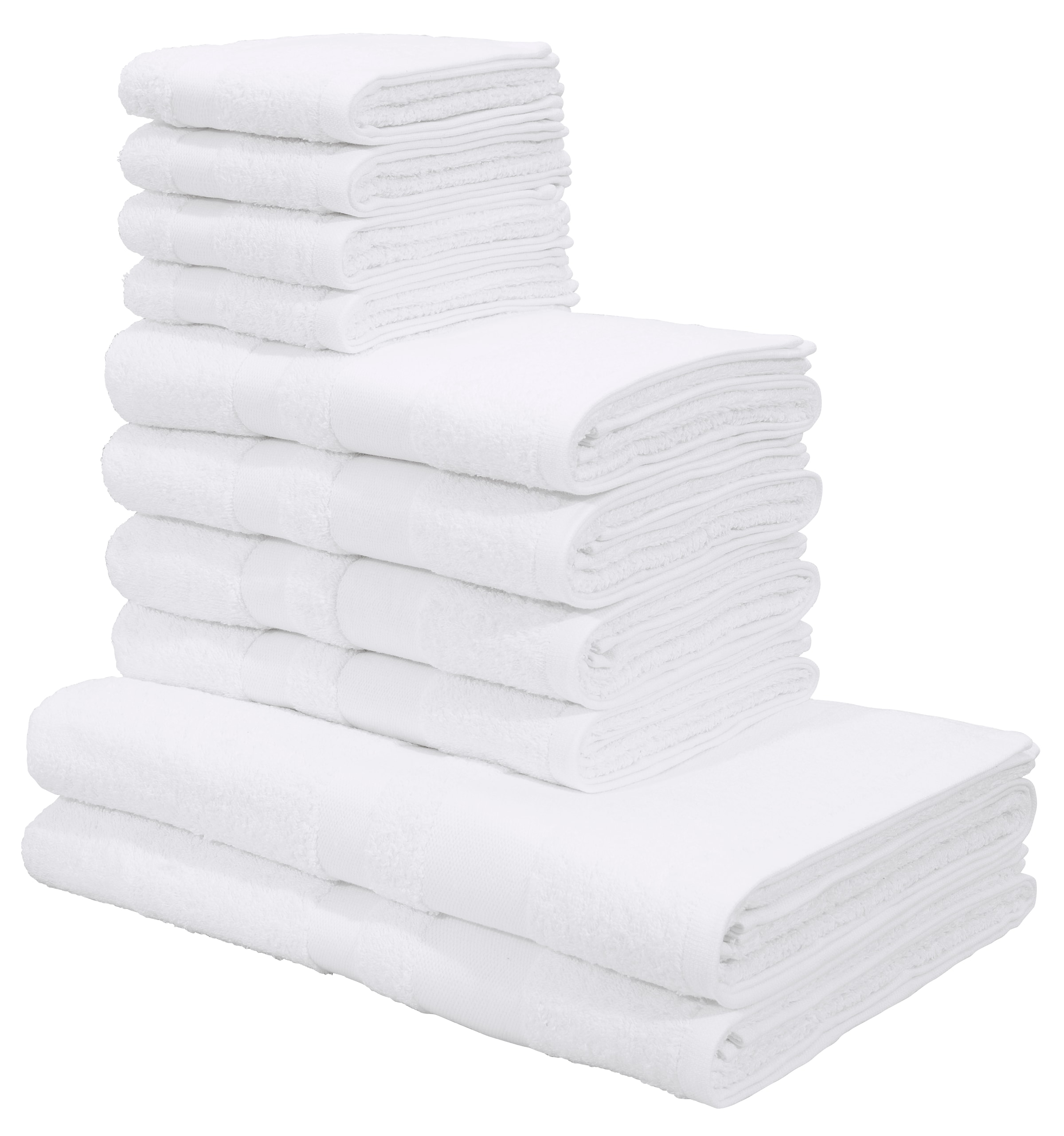 my home Handtuch Set kaufen mit Walkfrottee, 10 BAUR Set, »Vanessa«, aus Handtuch-Set 100% tlg., | einfarbiges Bordüre, Handtücher Baumwolle