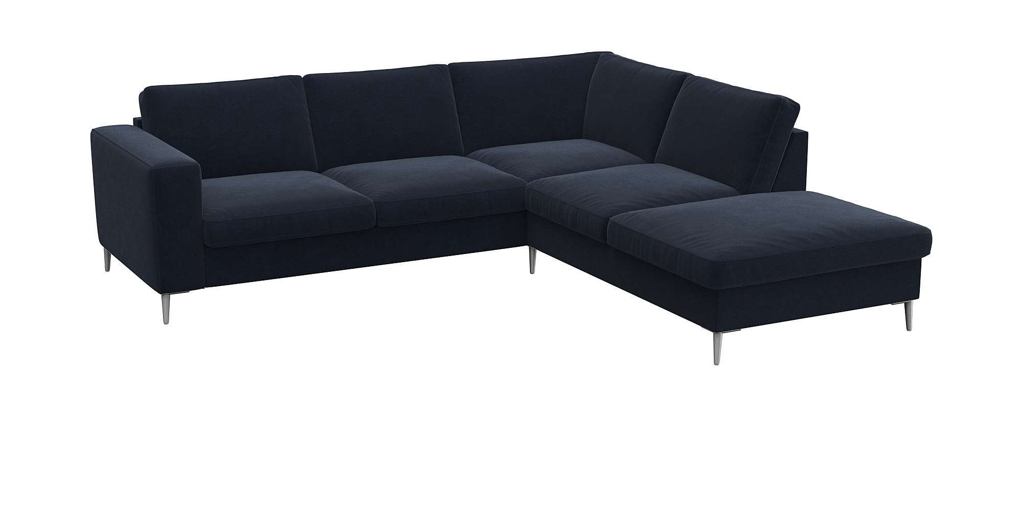 FLEXLUX Ecksofa "Fiore, L-Form" breite Armlehnen, Füße alufarben, B/T 241/2 günstig online kaufen