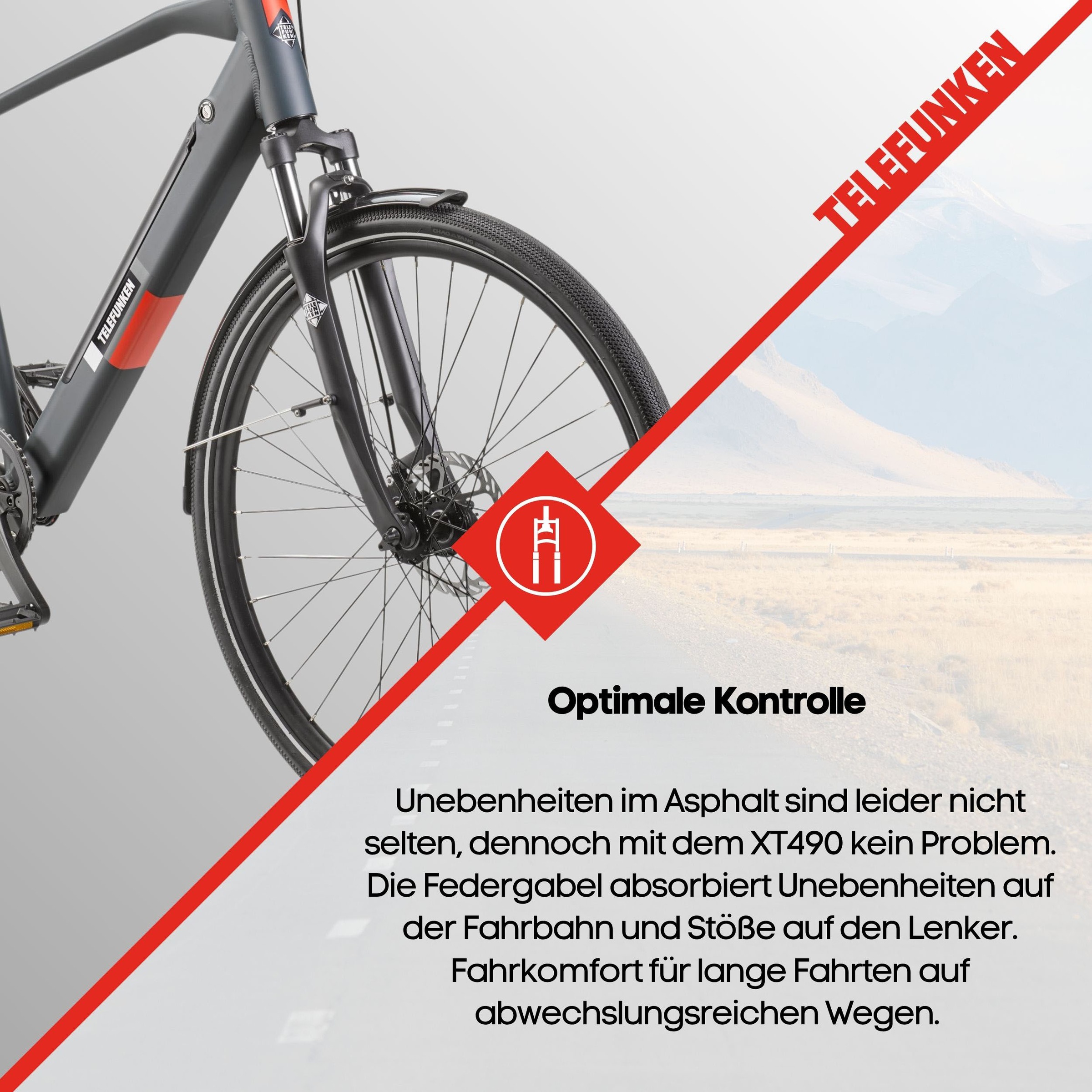 Telefunken E-Bike »E-Trekking Expedition XT490 Herren«, 8 Gang, Shimano, Altus, Heckmotor 250 W, Pedelec, Elektrofahrrad, Herren, innerhalb StVZO, 28 Zoll
