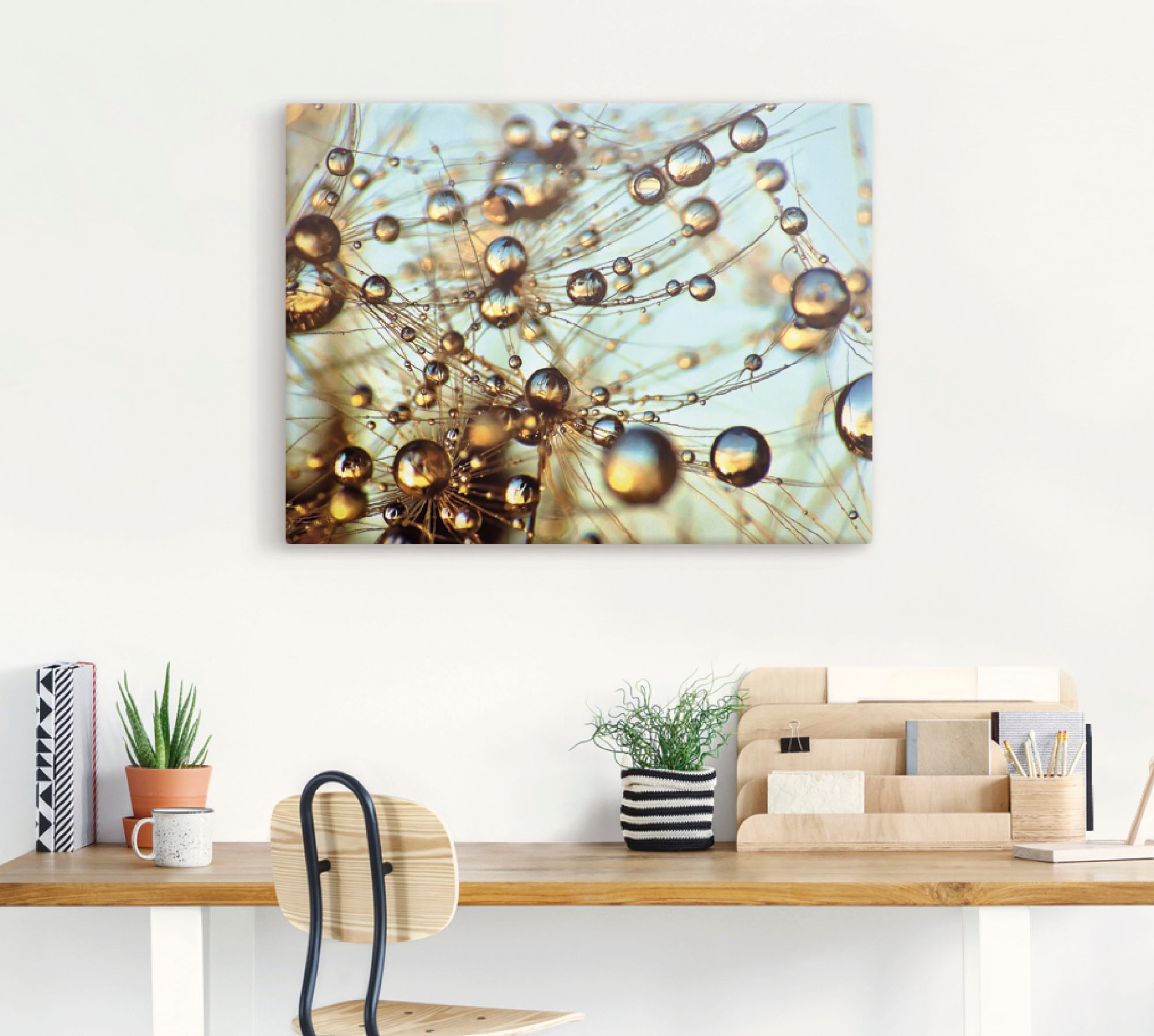 Artland Leinwandbild »Pusteblume tausend Tropfen«, Blumen, (1 St.), auf Keilrahmen gespannt