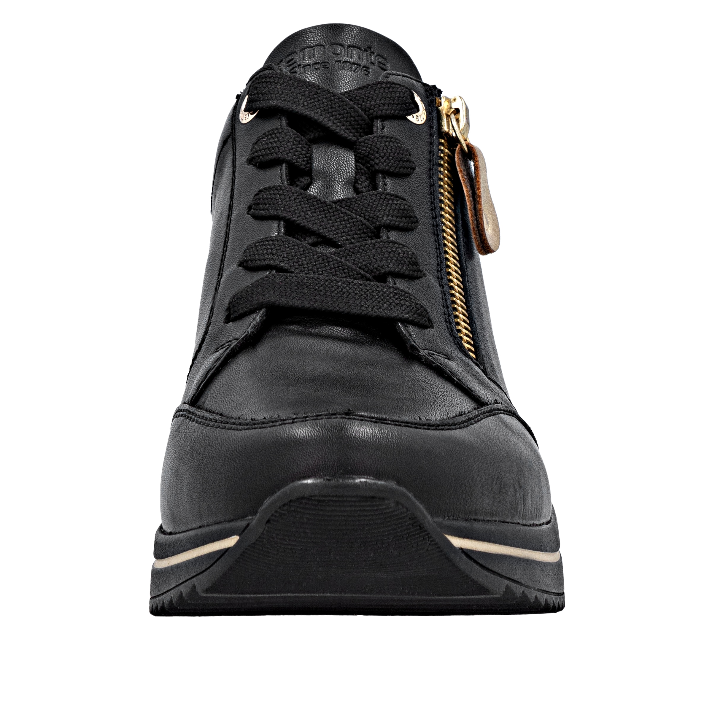 Remonte Keilsneaker, Freizeitschuh, Halbschuh, Schnürschuh mit goldfarbenem Logoanhänger