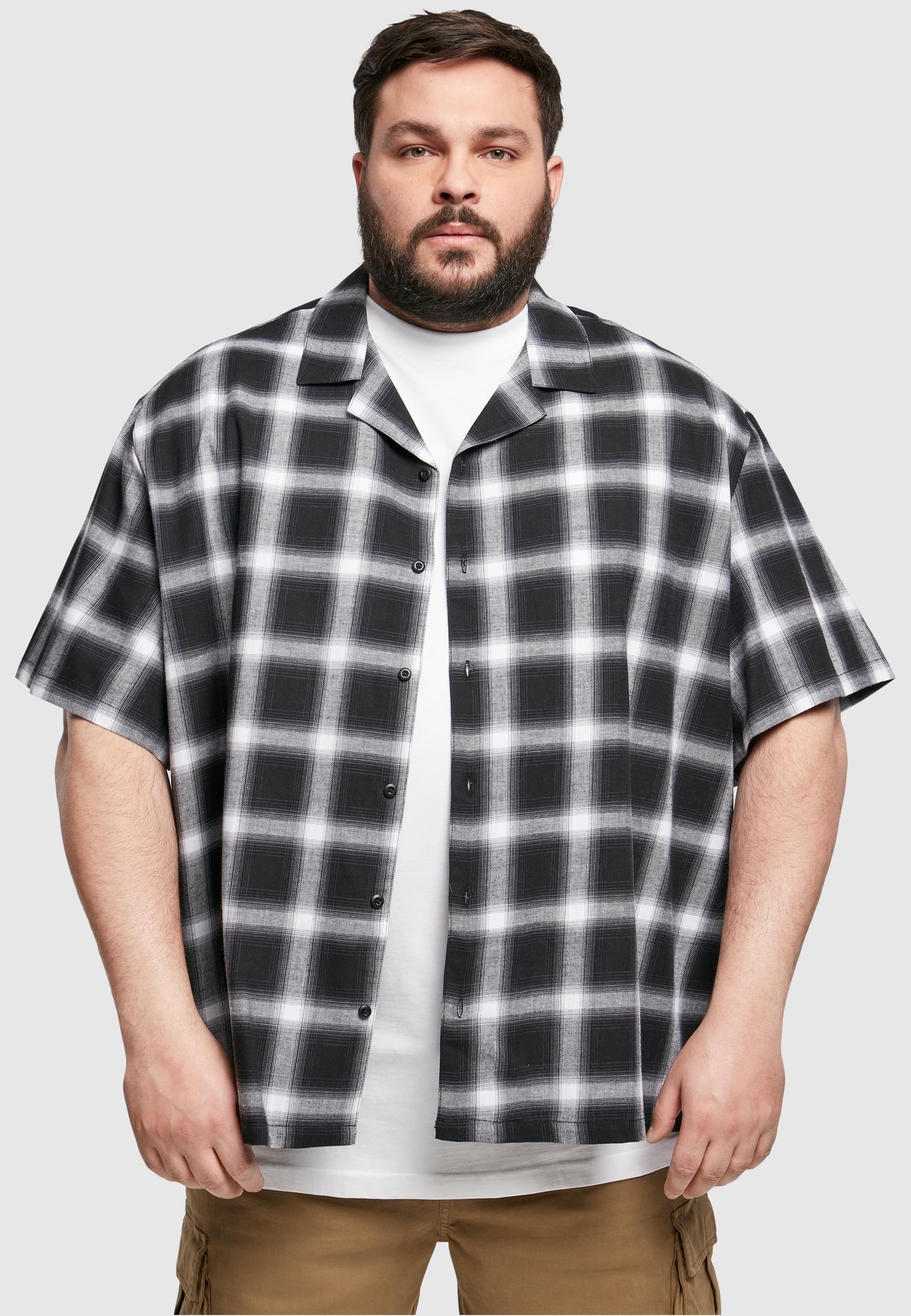 URBAN CLASSICS Langarmhemd »Urban Classics Herren Loose Checked Resort Shirt«, (1 tlg.)