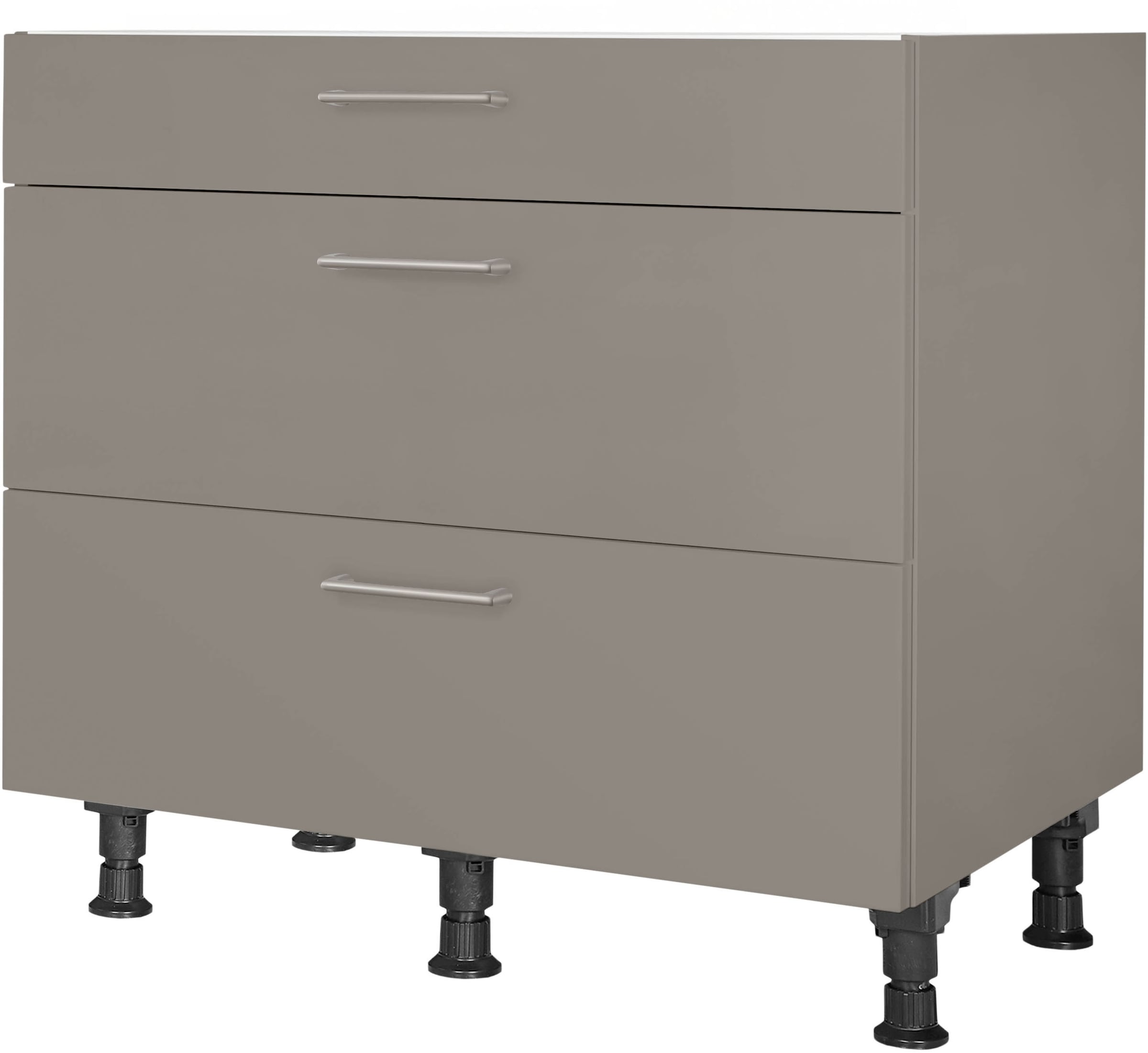 nobilia Unterschrank ""Laser", vormontiert, mit höhenverstellbaren Sockelfü günstig online kaufen