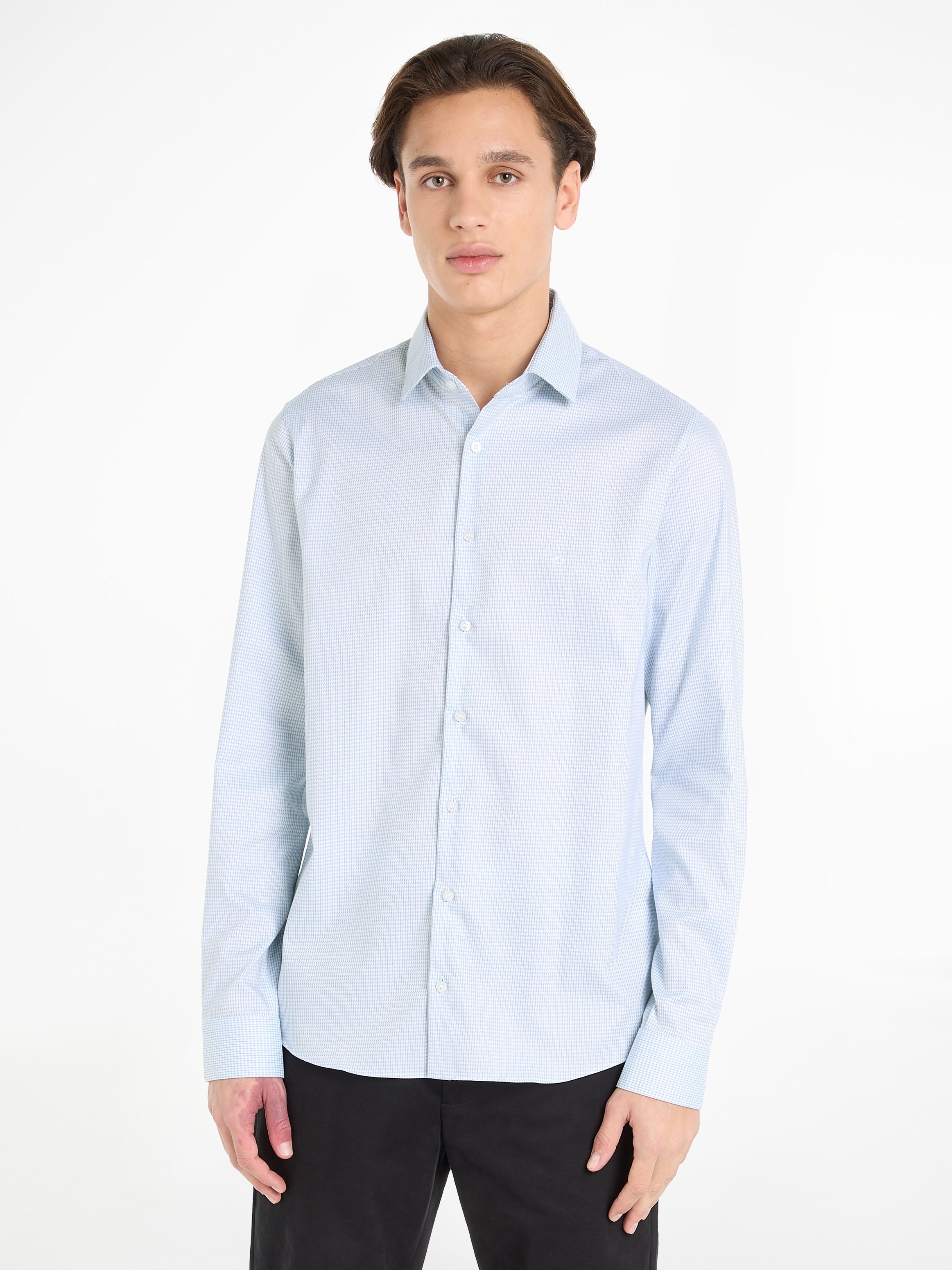 Calvin Klein Langarmhemd "STRETCH COLLAR CHECK SLIM SHIRT" günstig online kaufen