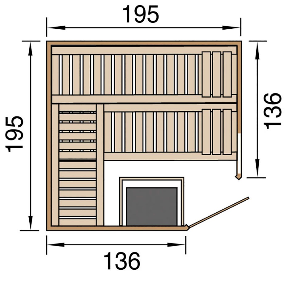 weka Sauna »Kemi«, 7,5 kW-Ofen mit digitaler Steuerung