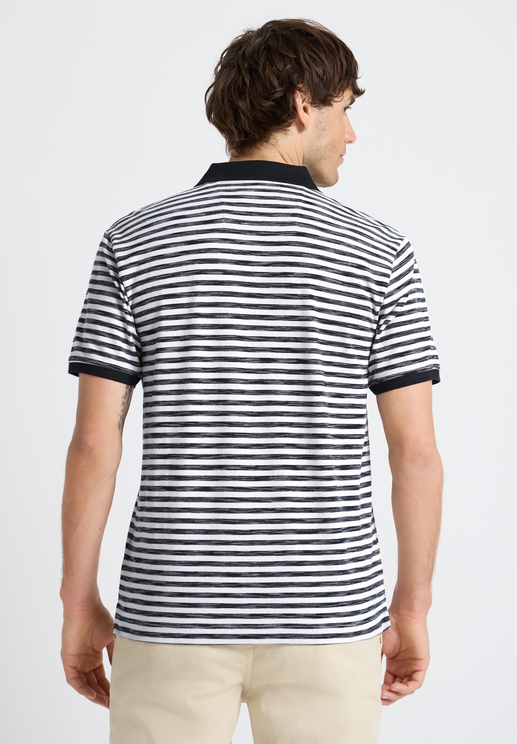 STREET ONE MEN Poloshirt mit Streifenmuster