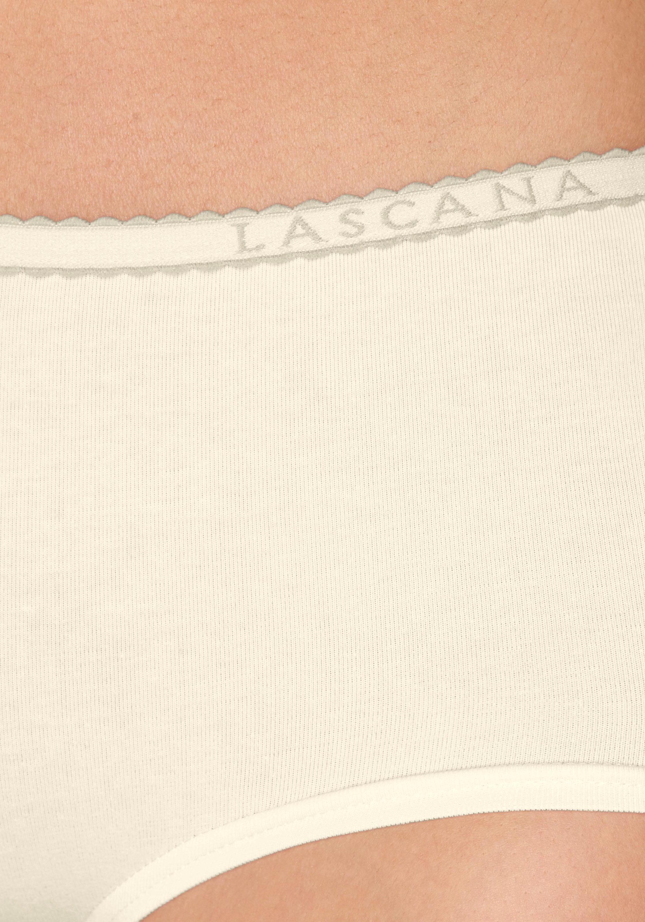 LASCANA Panty (4 Stück) mit kontrastfarbener BAUR | Muschelkante