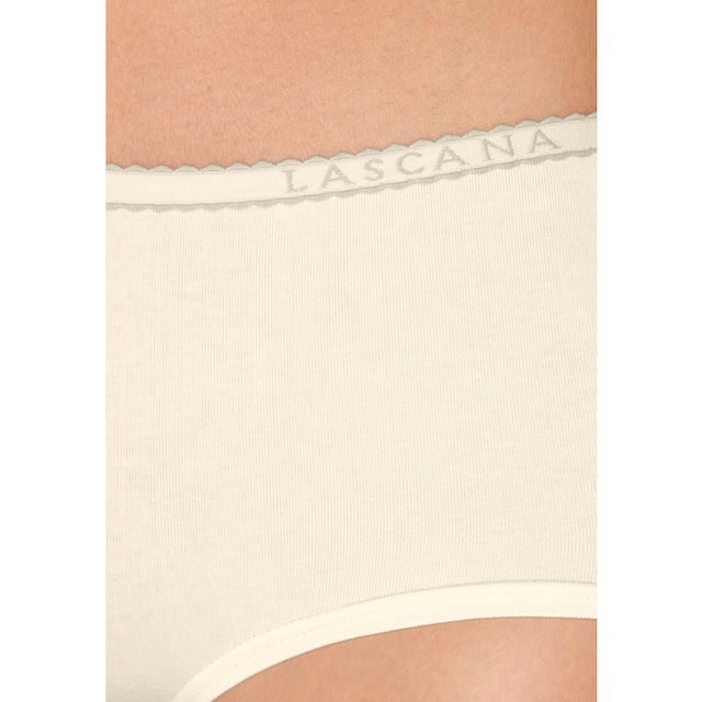 LASCANA Panty (4 Stück) mit kontrastfarbener Muschelkante | BAUR