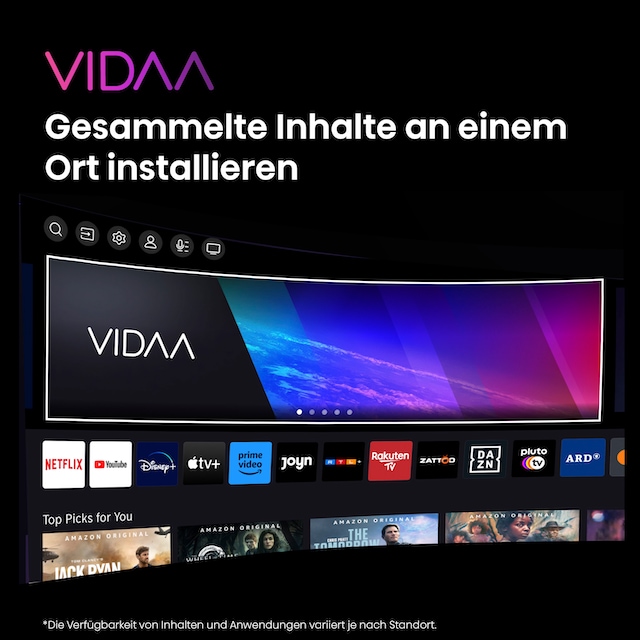 Hisense LED-Fernseher »65E61KT«, 164 cm/65 Zoll, 4K Ultra HD, Smart-TV,  Smart-TV, Dolby Vision, Triple Tuner DVB-C/S/S2/T/T2-Alexa Built-In, DTS  Virtual X | BAUR