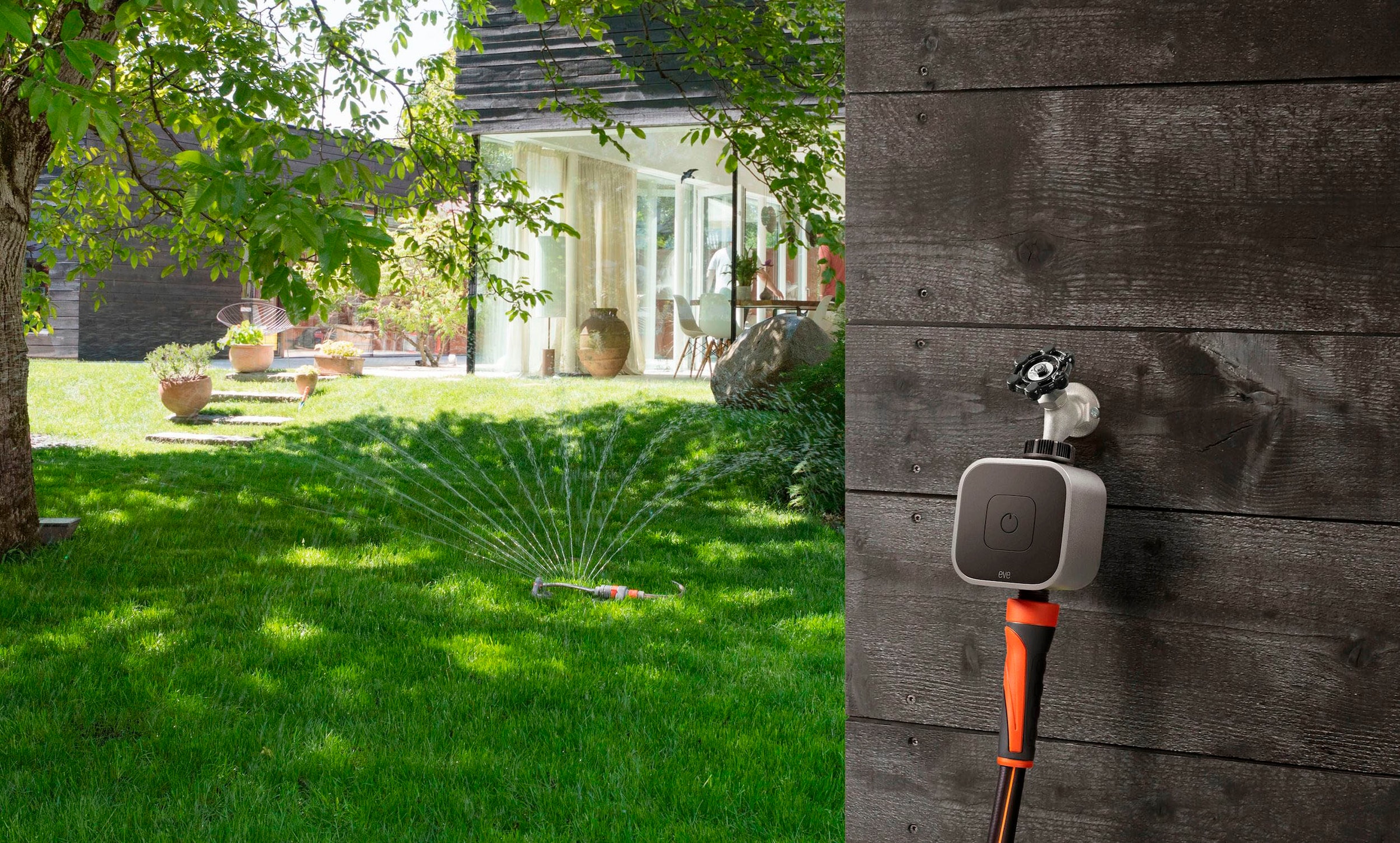 EVE Bewässerungscomputer »Aqua (HomeKit) + Schlauchverbinder 2-Wege-Verteiler«, (Packung)