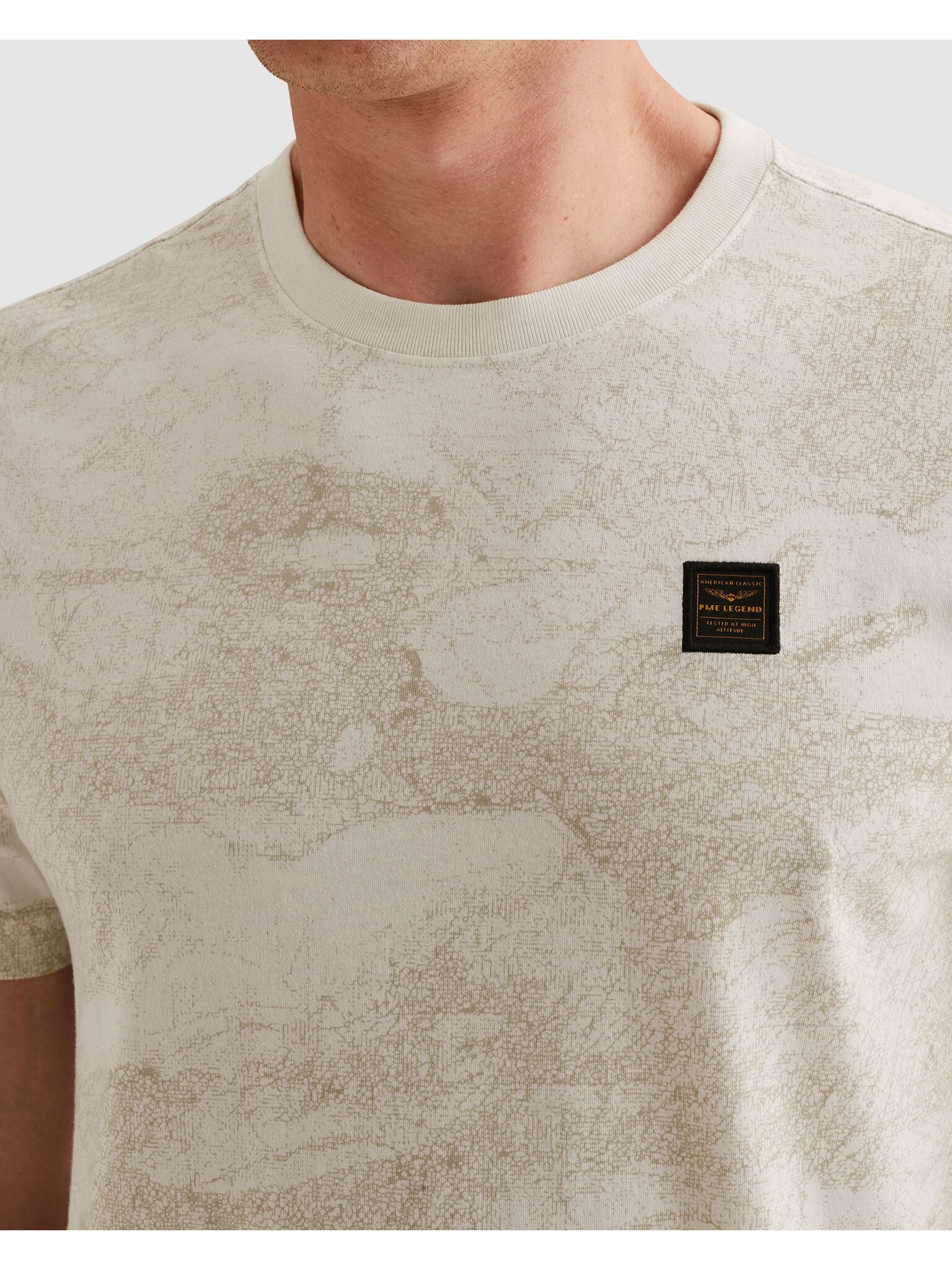 PME LEGEND T-Shirt »Short sleeve r-neck single jersey aop« mit Logo Stickerei