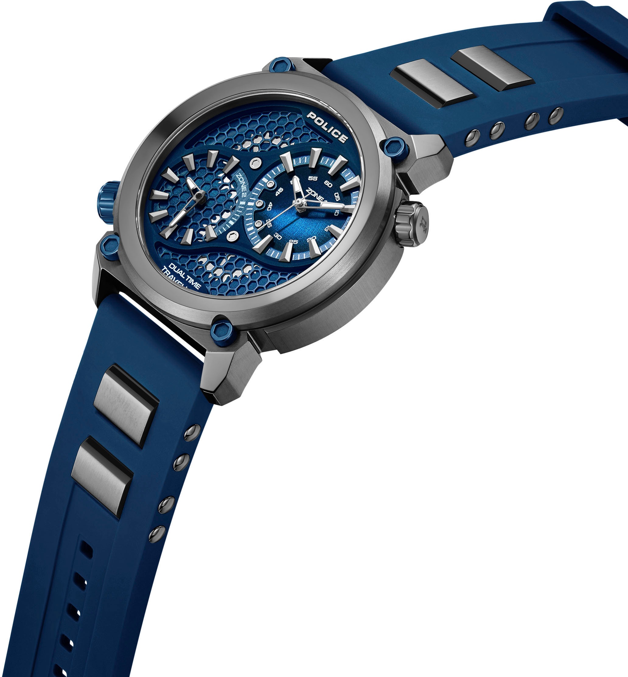 Police Multifunktionsuhr »BOA«, Quarzuhr, Armbanduhr, Herrenuhr, Silikonarmband, analog, Dualzeit