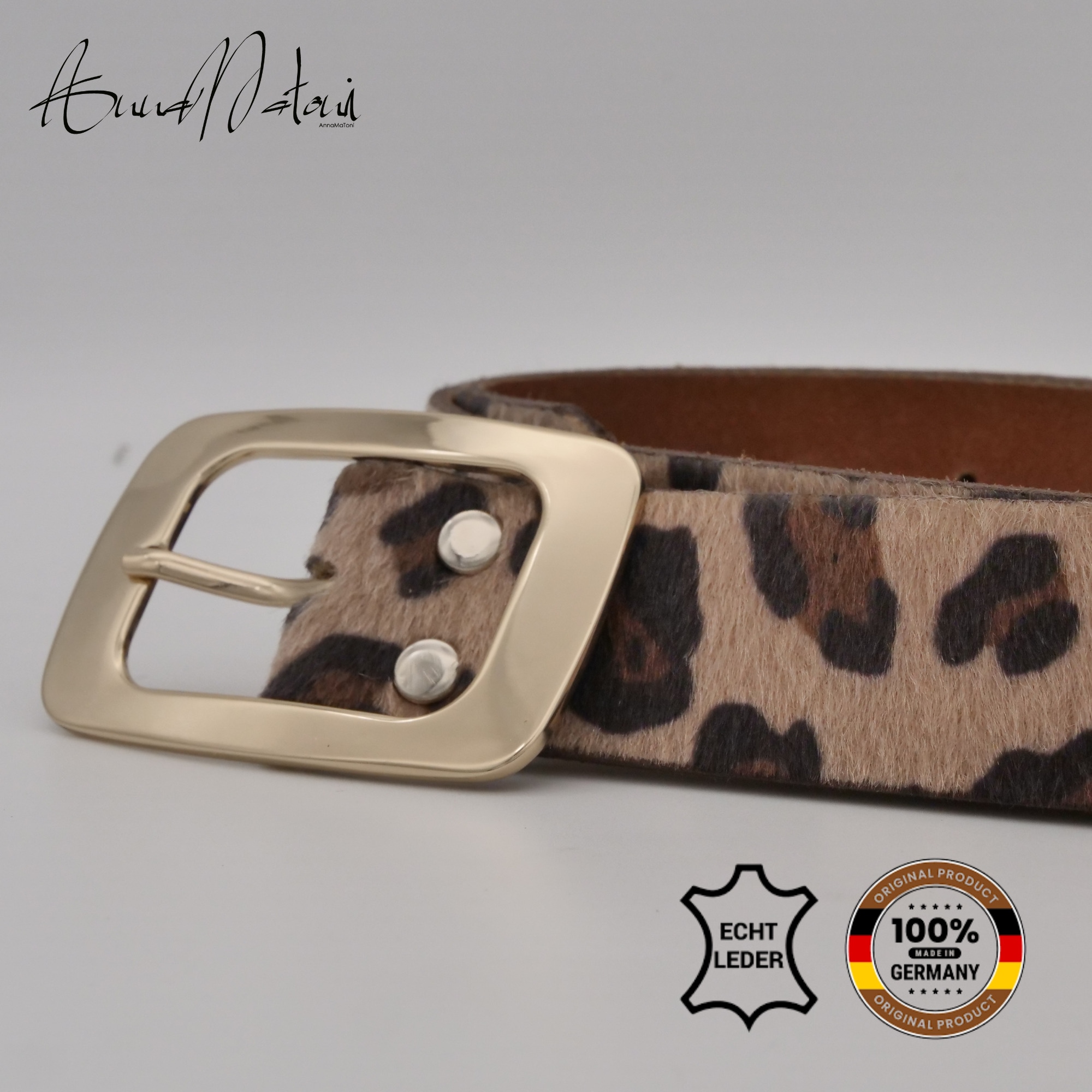 AnnaMatoni Ledergürtel »AnnaMatoni Damen Ledergürtel in hochwertigem Kunstfell in Leo«