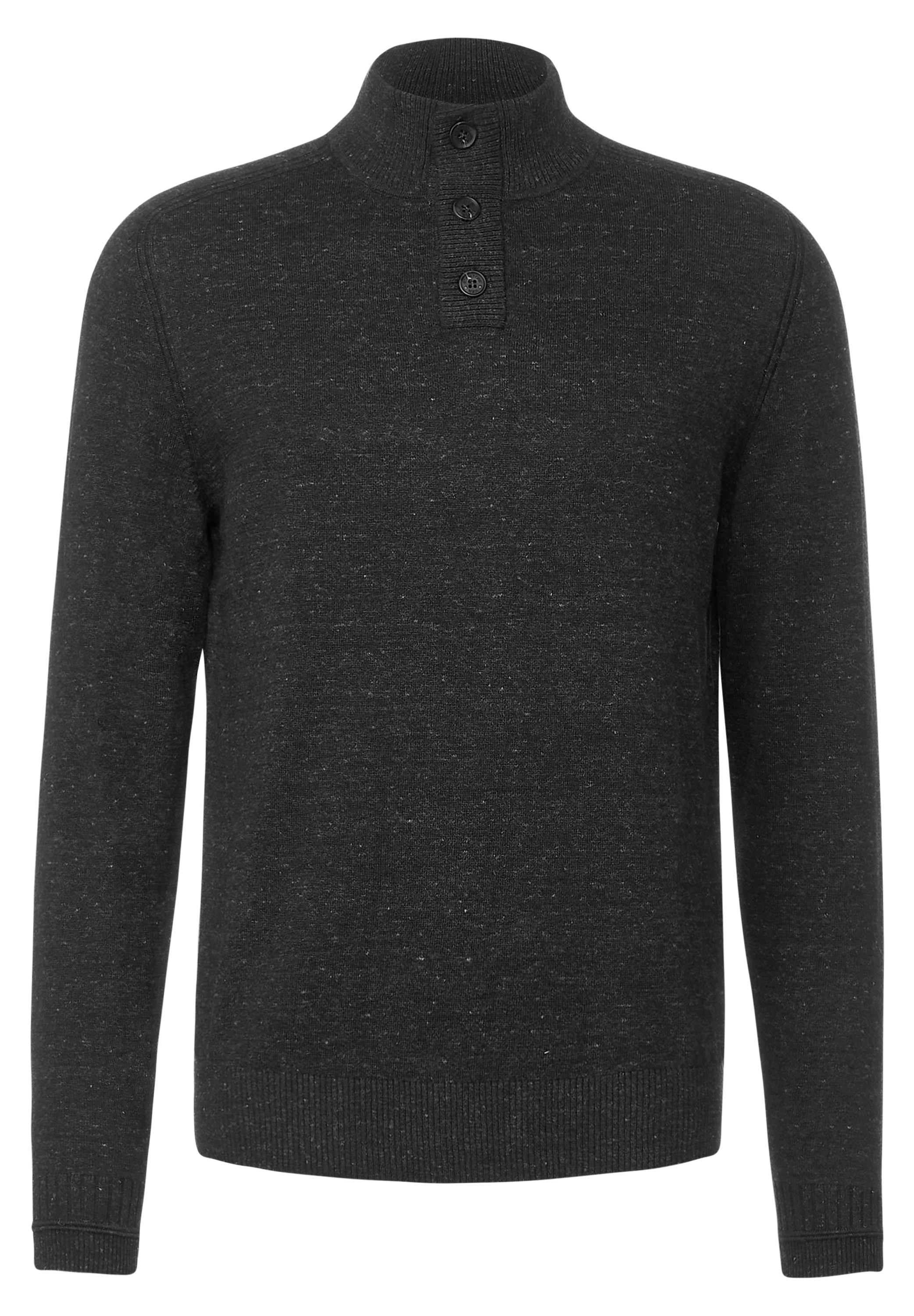 STREET ONE MEN Stehkragenpullover, mit Knopfreihe