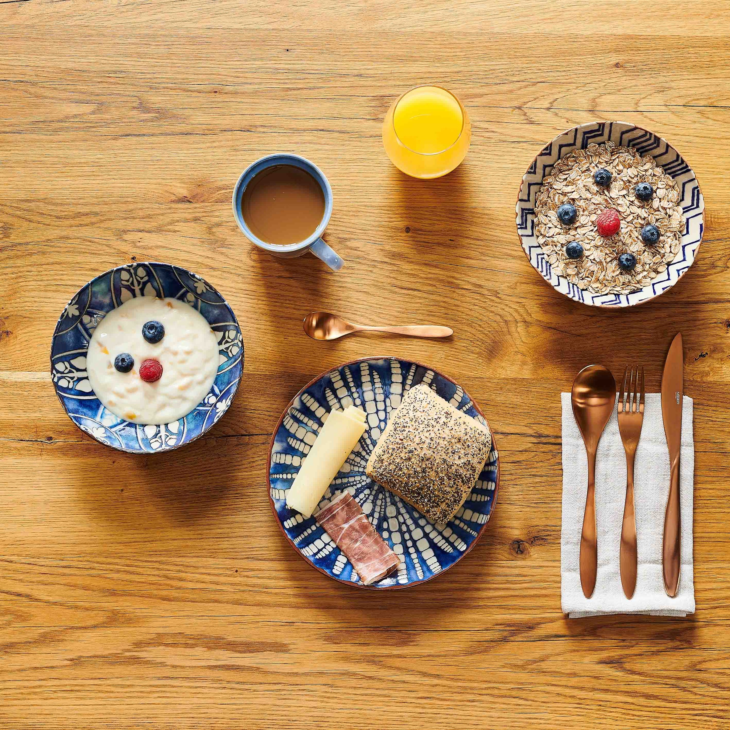 MÄSER Platzteller »Platzteller-Set Iberico Blue, Steinzeug«