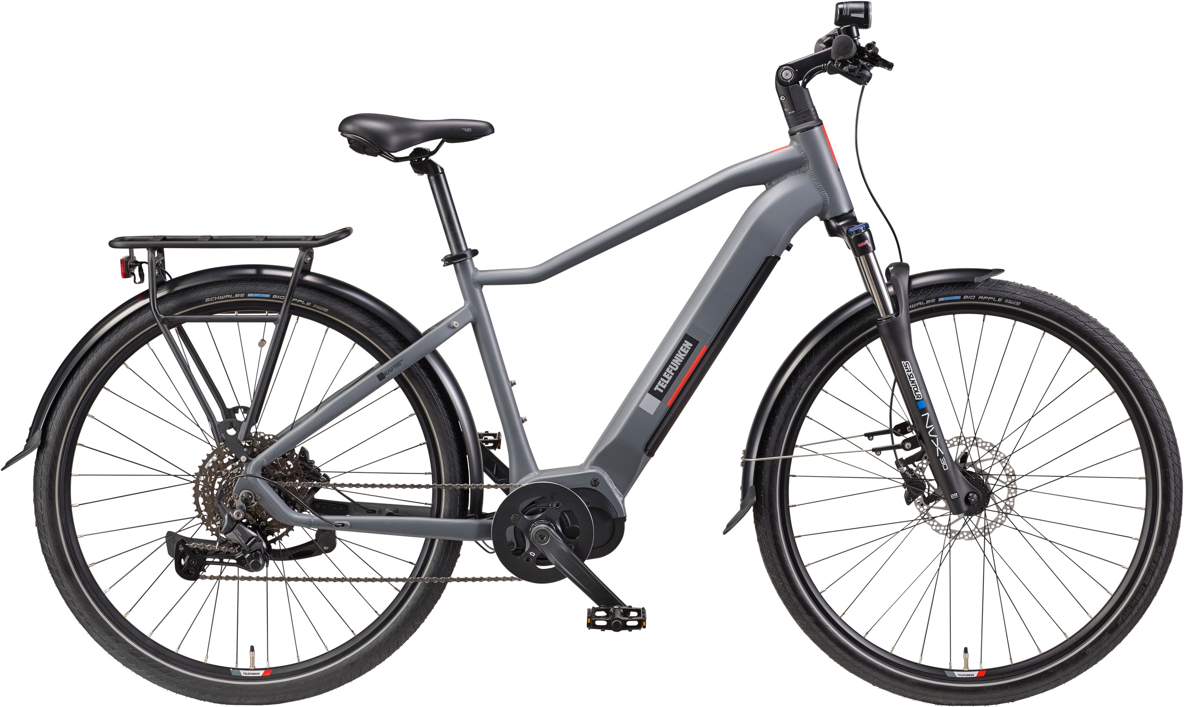 Telefunken E-Bike "SUV700", 10 Gang, Shimano, Mittelmotor 250 W, (29 Zoll, Straßenzulassung, Scheibenbremsen), Pedelec, 