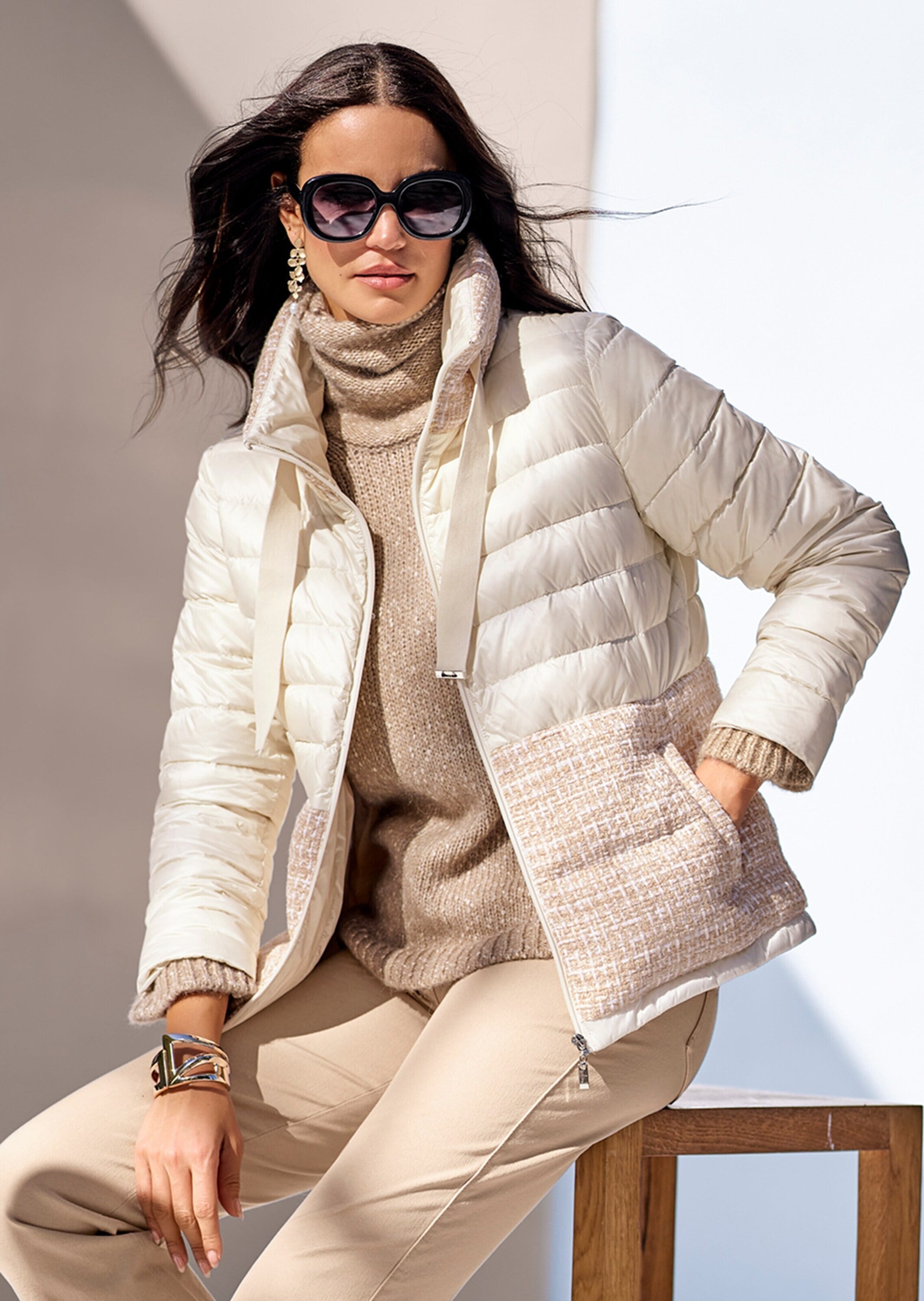 MADELEINE Longpullover »Pullover Rollkragen-Pullover mit 3/4-Arm«