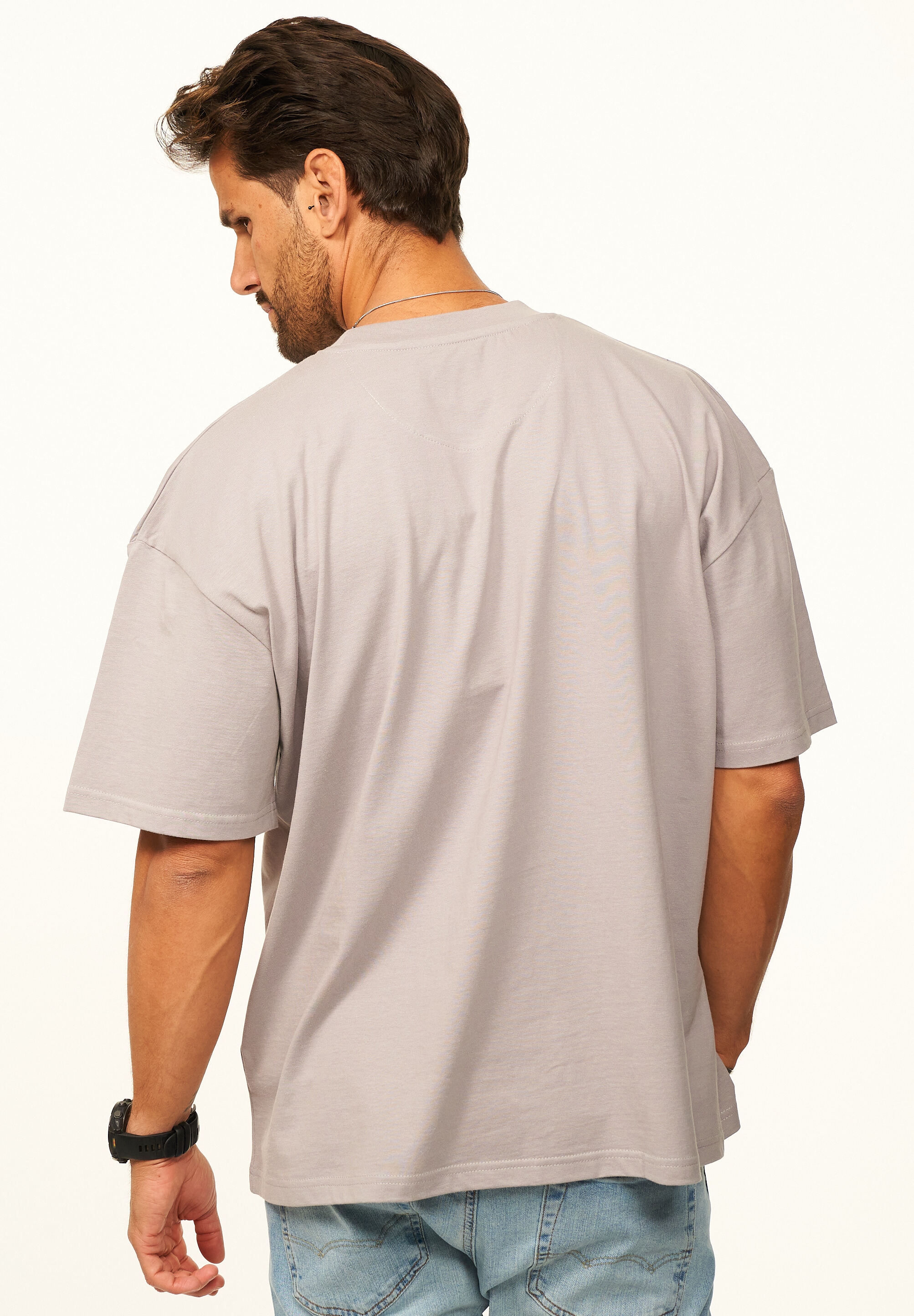 SOULSTAR T-Shirt »Kurzarm Oversize aus 100% Baumwolle mit Rundhalsausschnitt Crew Neck für Herren« Basic Oberteil Crew-Neck kurzärmlig aus 100% Baumwolle für Männer