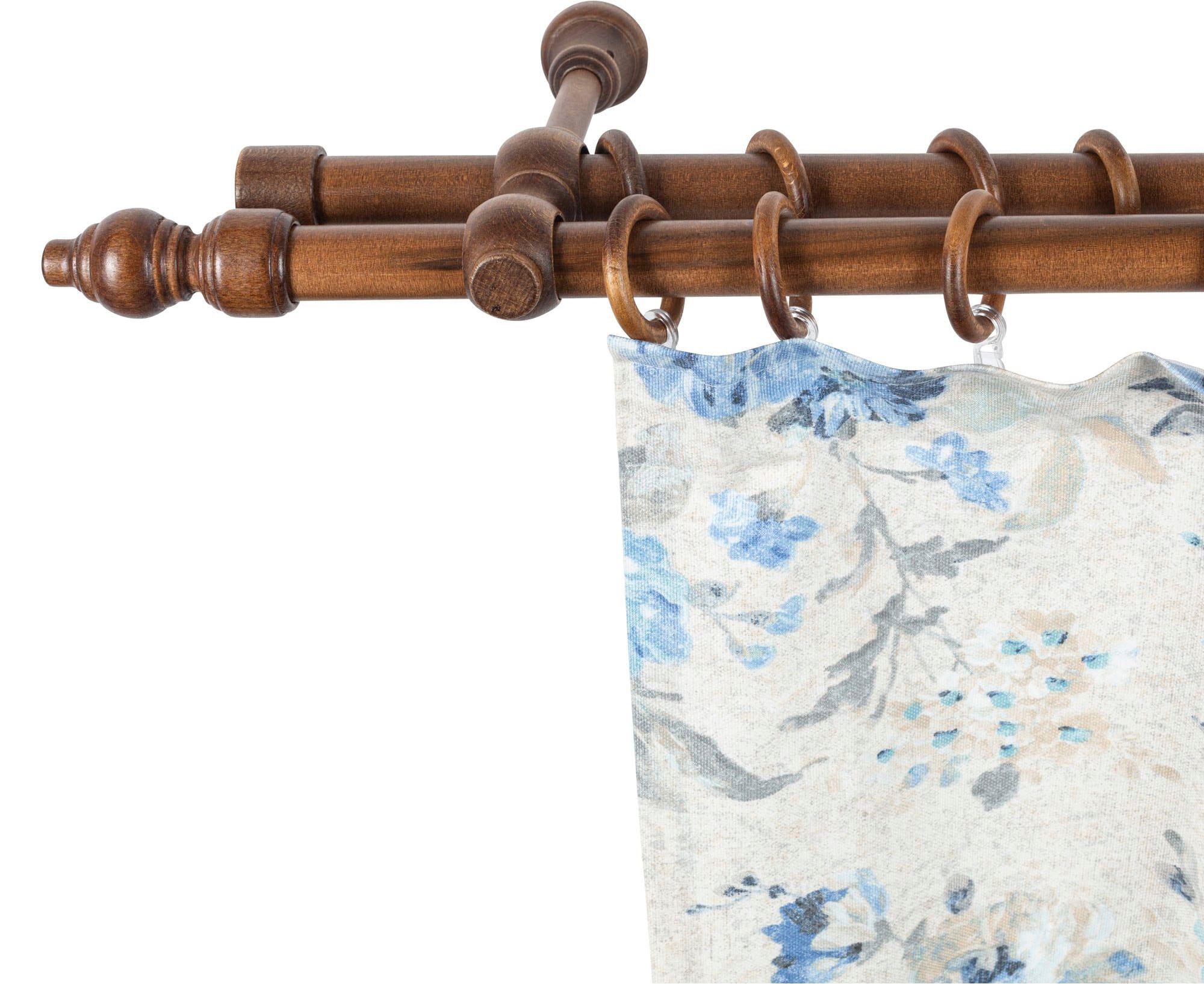 SN DECO GROUP Gardinenstange "Filigrano" 2 läufig-läufig Fixmaß 28 mm, Holz günstig online kaufen