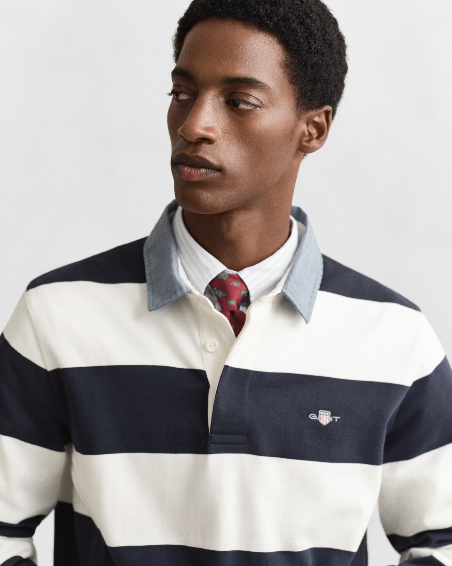 Gant Langarm-Poloshirt »REG CHAMBRAY STRIPE HEAVY RUGGER«