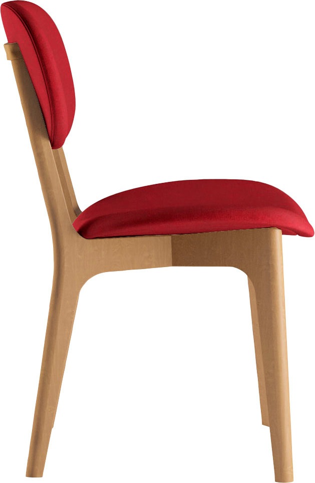 INOSIGN Stuhl »COZY Made in Italy«, (Set), 2 St., Microfaser, Gestell in Buche, Kirsch- oder Nussbaum, Massivholz, Design Stuhl