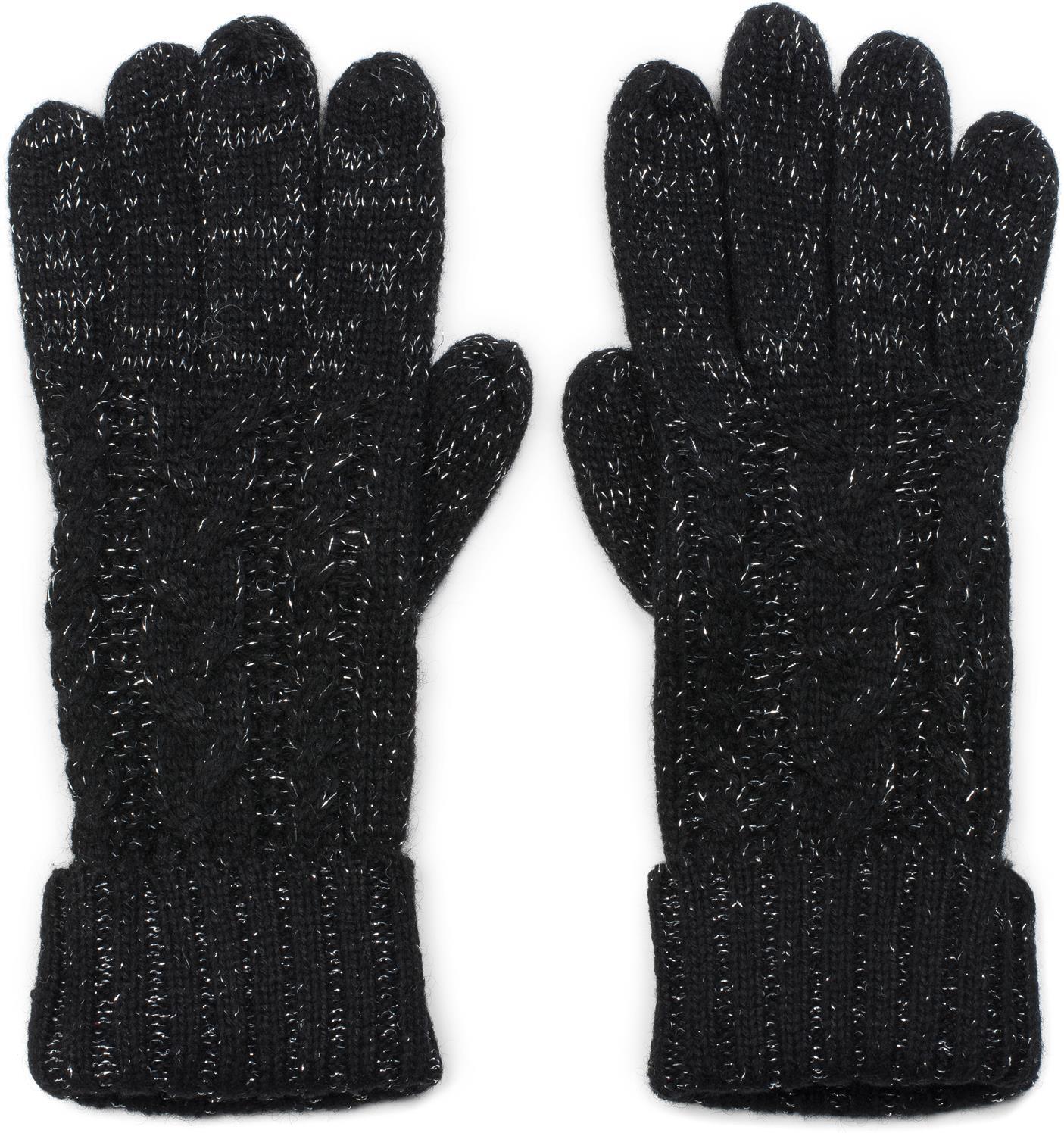 styleBREAKER Strickhandschuhe "Strick Handschuhe mit Zopfmuster und Metallic Faden" 1 Stk.