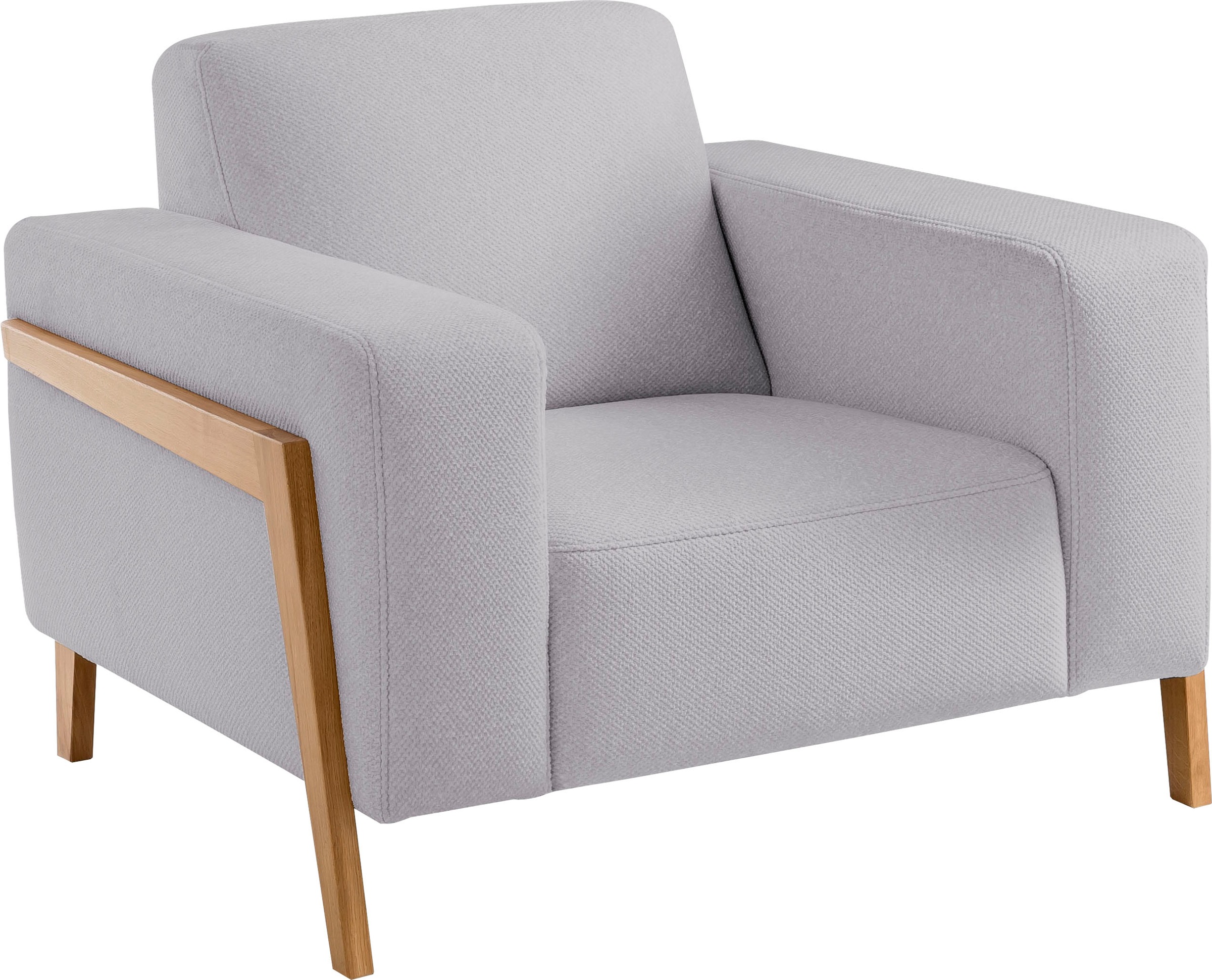 exxpo - sofa fashion Sessel »Starr, Loungesessel«, im Scandinavian Design, mit Massive Holzfüße, frei im Raum stellbar