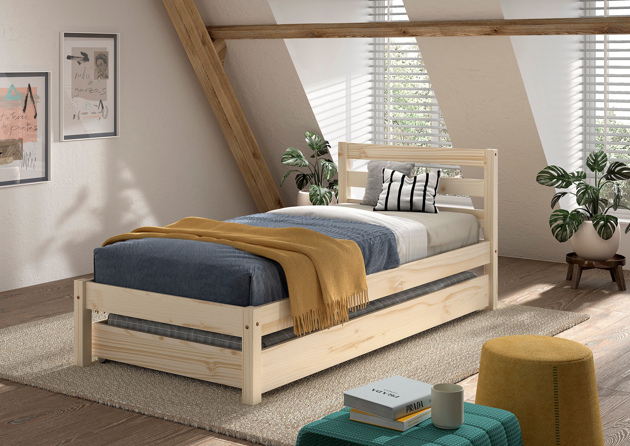 Vipack Massivholzbett "Pino, universell einsetzbar, gradliniges Design, Mad günstig online kaufen