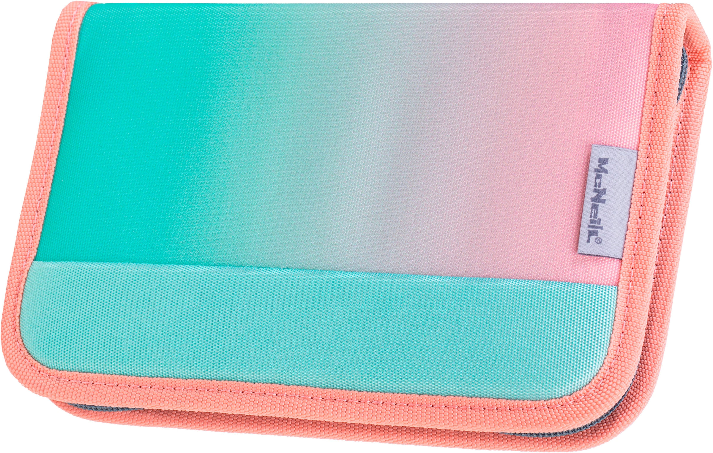 McNeill Schulranzen »Perfecto, Gradient Strawberry«, reflektierende Streifen auf den Schultergurten-retroreflektierende Flächen, inkl. Federmäppchen, Turnbeutel, Schlamperrolle & Motivmagnet