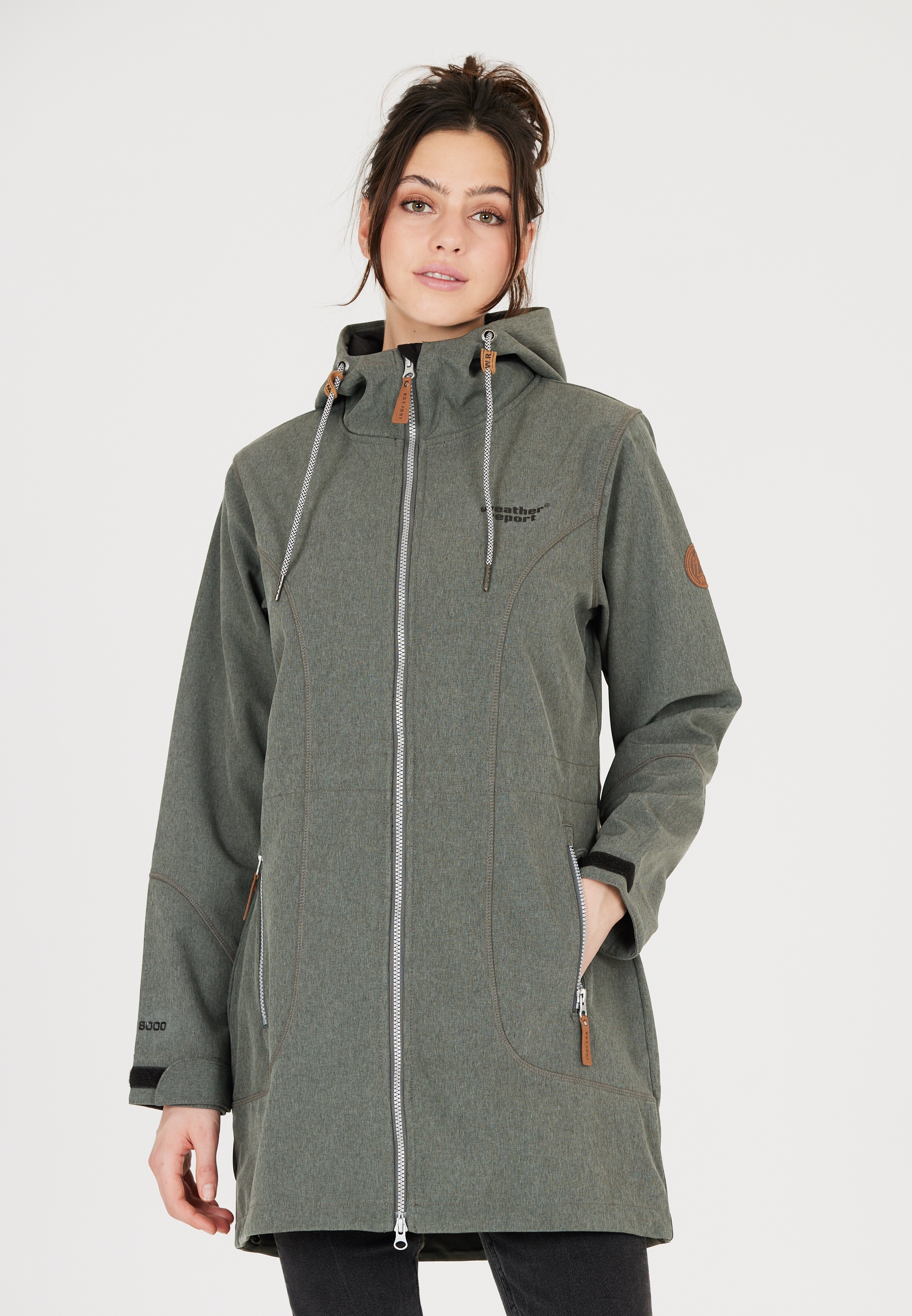 WEATHER REPORT Softshelljacke "Lilan", mit langem Schnitt und wasserdichter Funktion