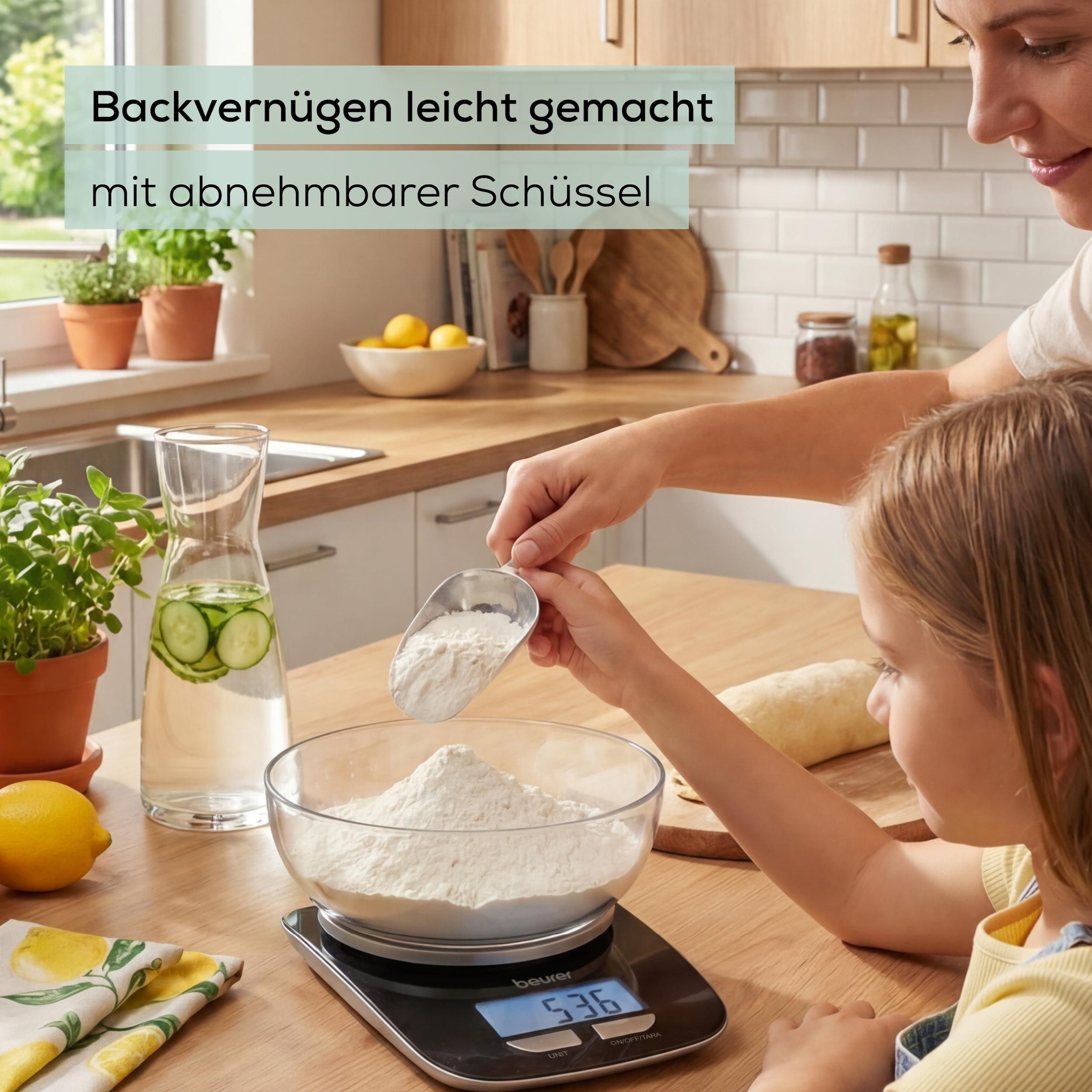 BEURER Küchenwaage »KS 25 Limited Edition 2026 mit praktischer Schüssel« Digitale Küchenwaage mit abnehmbarer Schüssel & Displaybeleuchtung