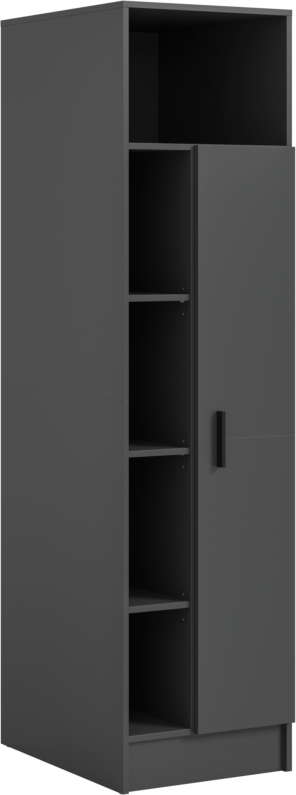 welltime Mehrzweckschrank "FALAS, Höhe 195cm, 1 Tür, 1 Kleiderstange, 5 offene Fächer" in verschiedenen Farben erhältlich, 1 Stk. tlg. Universalschrank, Wäscheschrank, Badezimmer, Hauswirtschaftsschrank