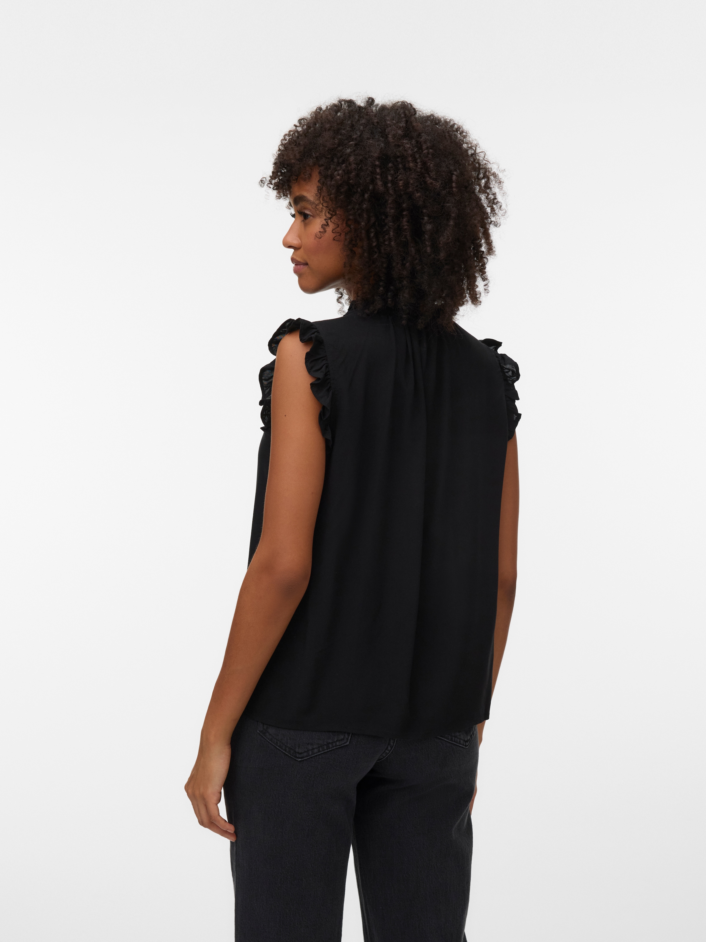 Vero Moda Rüschentop »VMALBA SL FRILL TOP WVN NOOS« Viskose