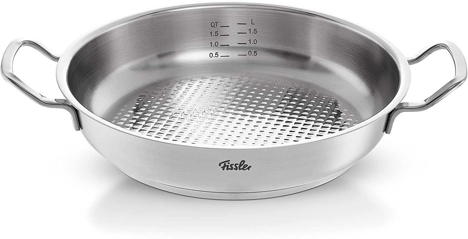 Fissler Servierpfanne "ORIGINAL-PROFI COLLECTION Servierpfanne (ohne Deckel)" Edelstahl 18/10 1 Stk. tlg. mit breitem Schüttrand, Kaltmetallgriffen. Made in Germany