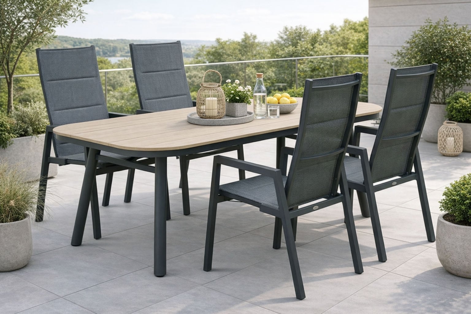 Destiny Garten-Essgruppe "COSTA HL SAN MARINO" Set, 5 tlg. Aluminium, Textilene, Polywood