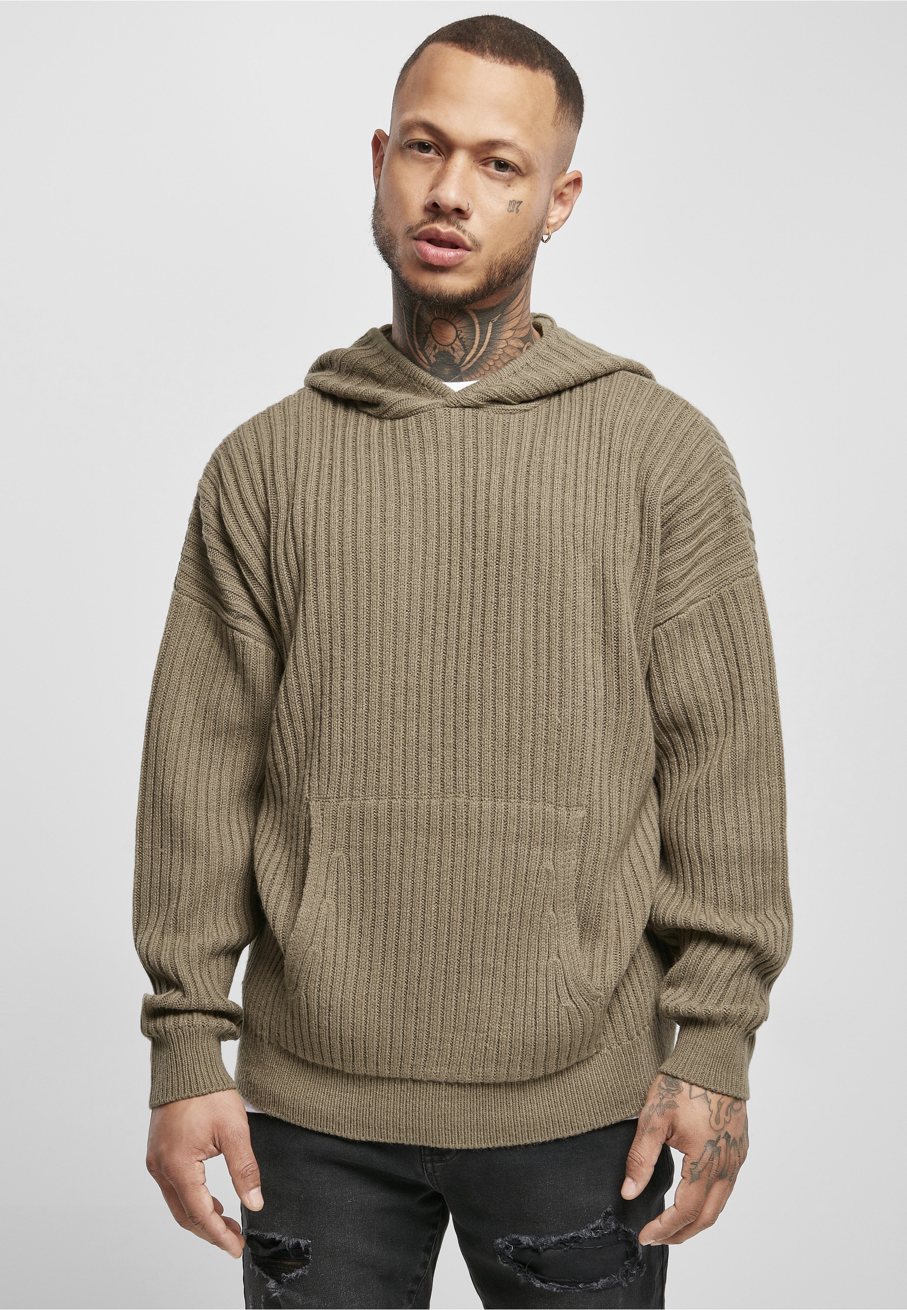 URBAN CLASSICS Kapuzenpullover »Urban Classics Herren Knitted Hoody« 1 Stk.