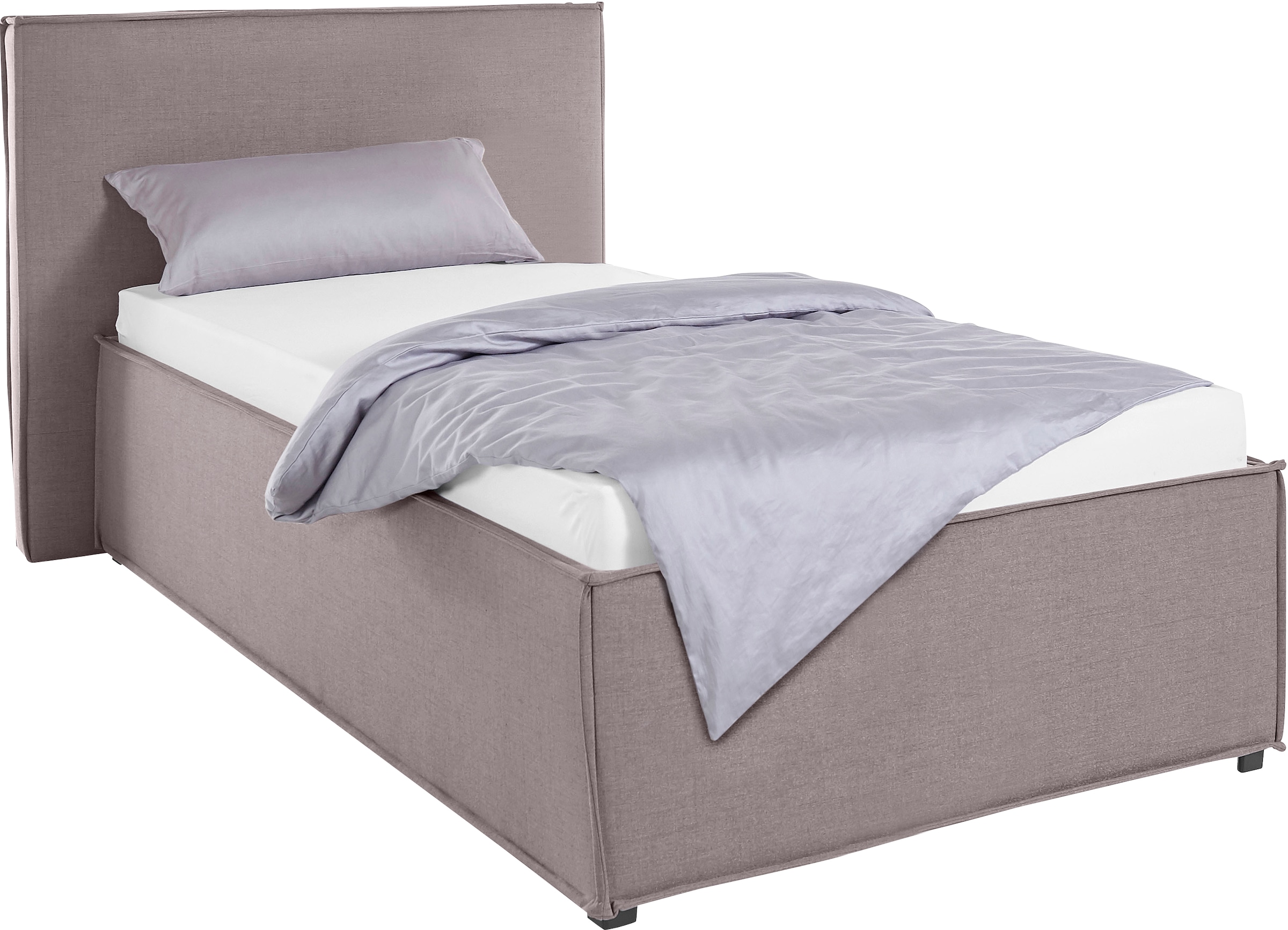 Polsterbett "Isaline", grau (hellgrau), B:133cm L:213cm, 100% Polyester, LEGER HOME BY LENA GERCKE, Betten, Polsterbett ohne Bettkasten Polsterbett, wahlweise ohne Matratze oder mit 3 Matratzenarten, Kopfteilhöhe 107 cm 10