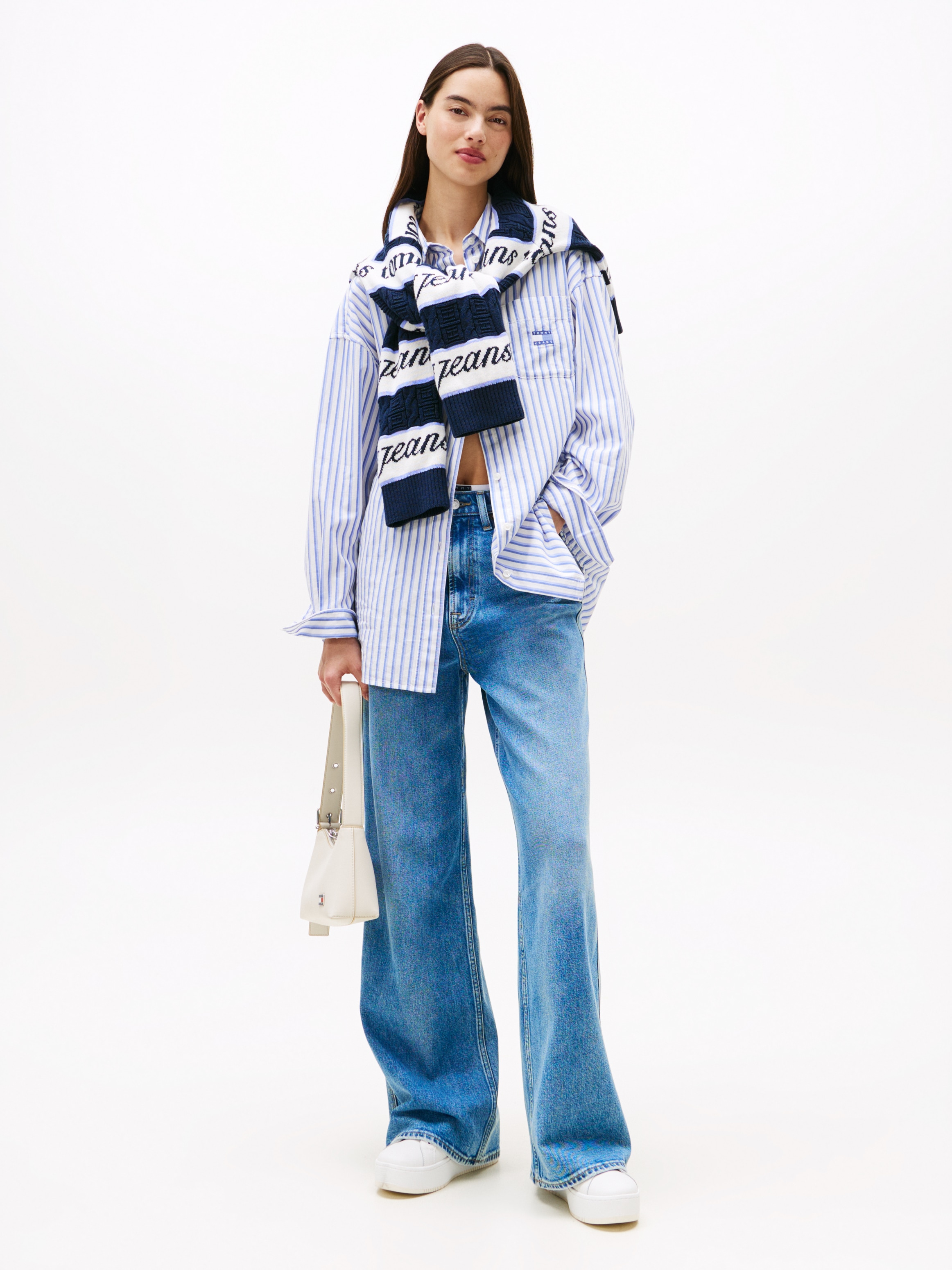 Tommy Jeans Hemdbluse »TJW OVS BADGE STRIPE SHIRT«