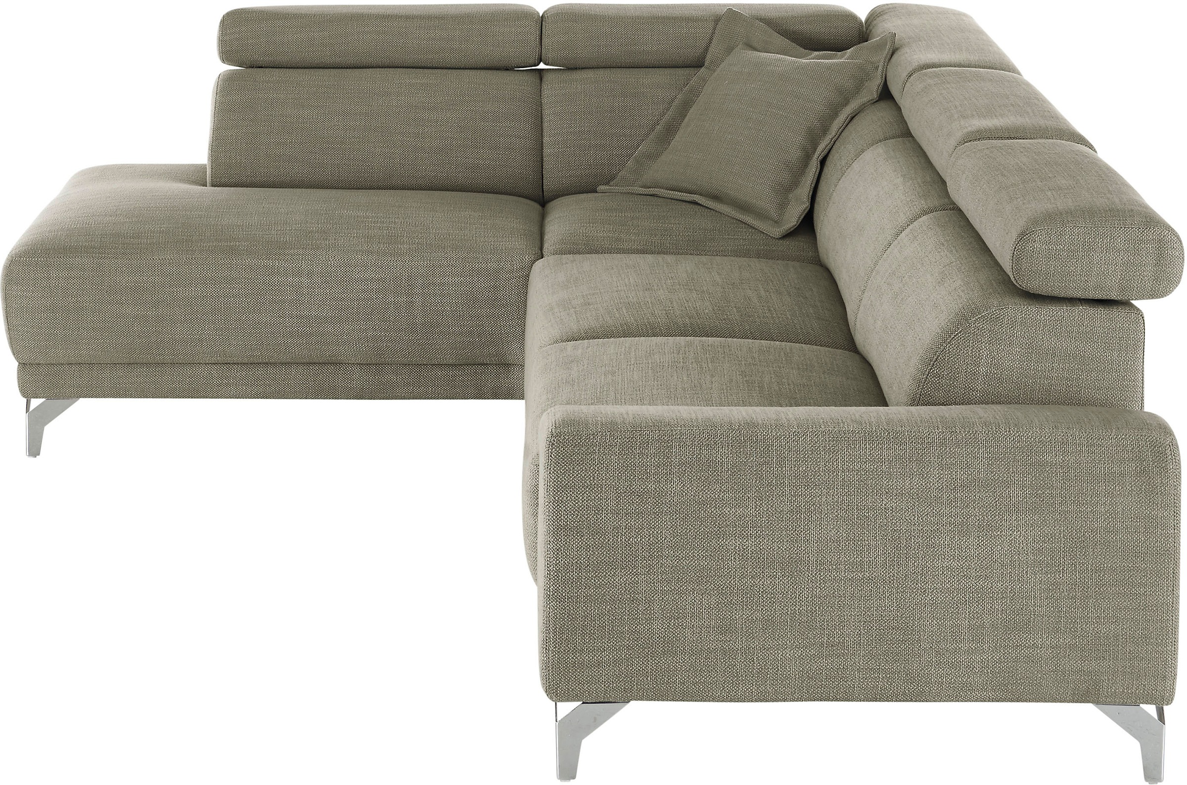 3C Candy Ecksofa »Greve Sofa immer mit manuelle Kopfteilverstellungen, modern, elegant« wahlweise motorischer Sitzvorzug, bequem und zeitlos, L-Form
