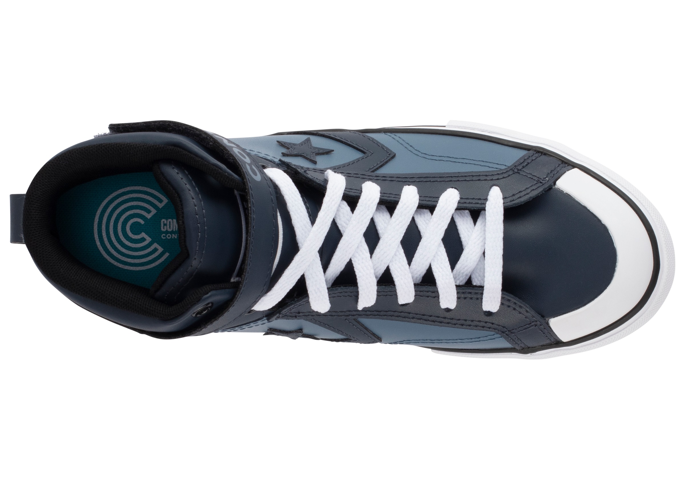 Sneaker CONVERSE "PRO BLAZE STRAP", Kinder, Gr. 39, midnight pass, lakeside blau, Leder, Schuhe Sneaker 3