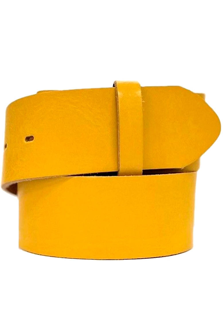 Gürtelriemen RETTUNGSRING GÜRTEL, Damen, Gr. 90, gelb, Rindsleder, unifarben, Gürtel