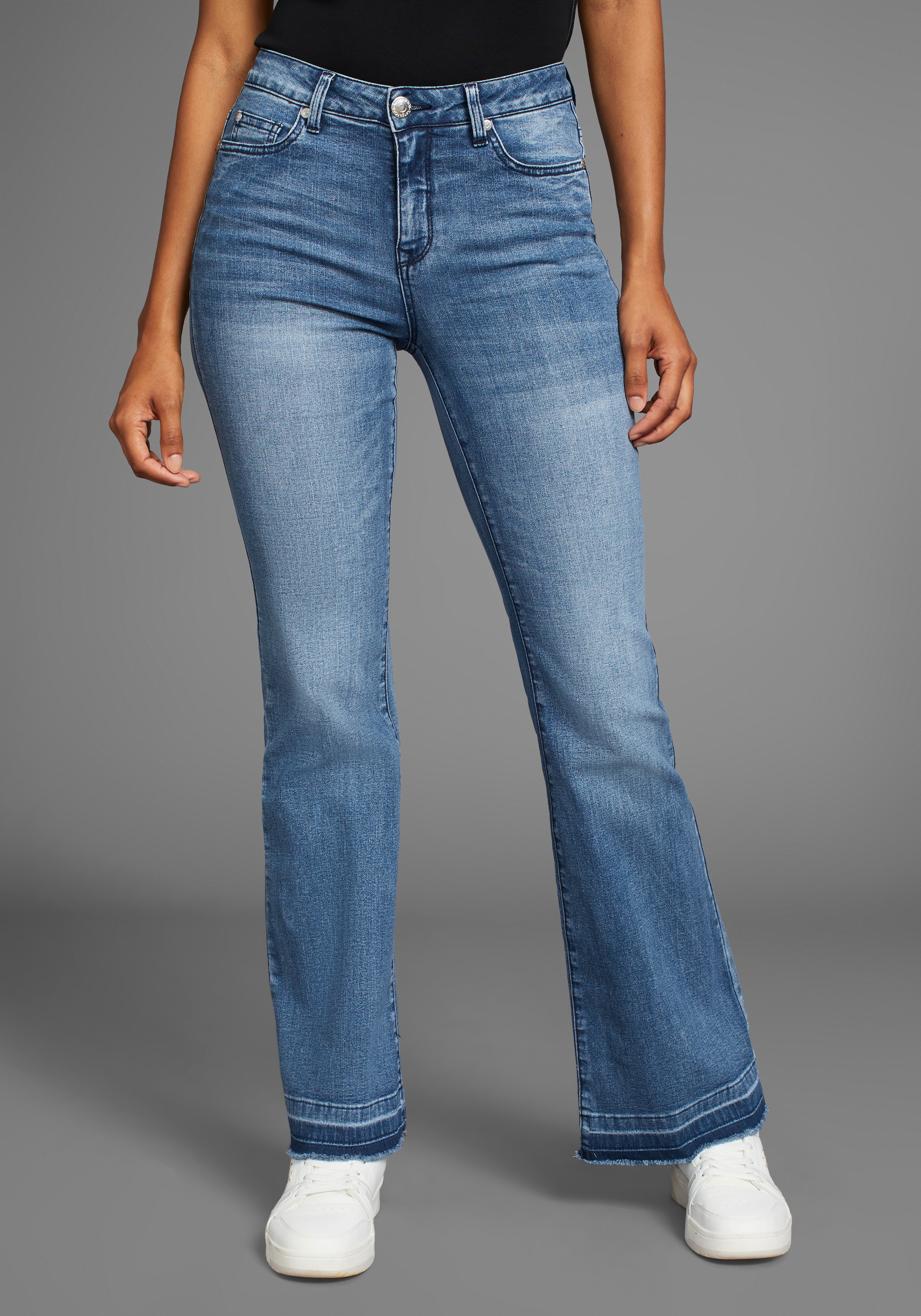 Weite Jeans, Flare Weite Jeans High Waist