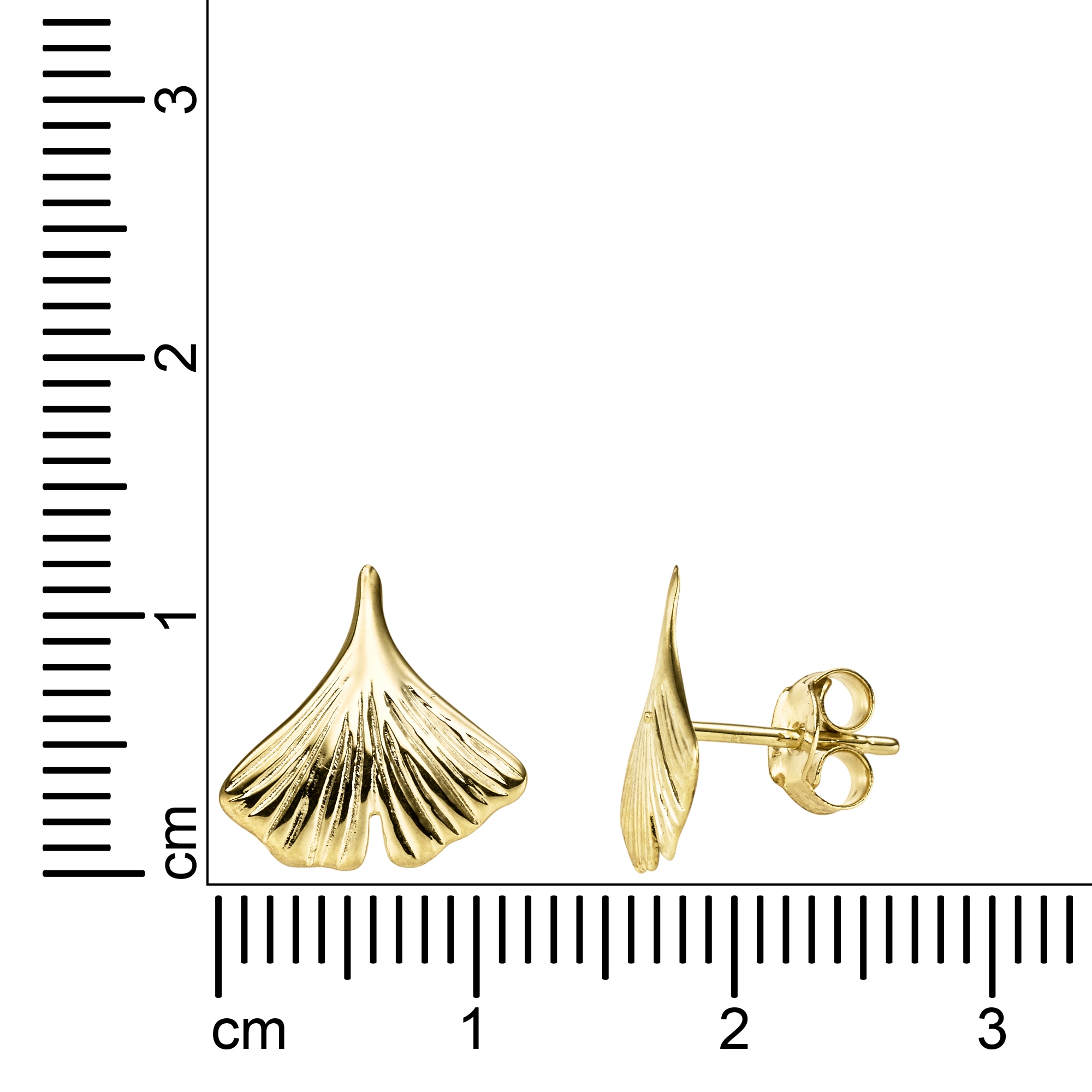 Vivance Paar Ohrstecker »333/- Gelbgold Ginkgo 12x12mm«