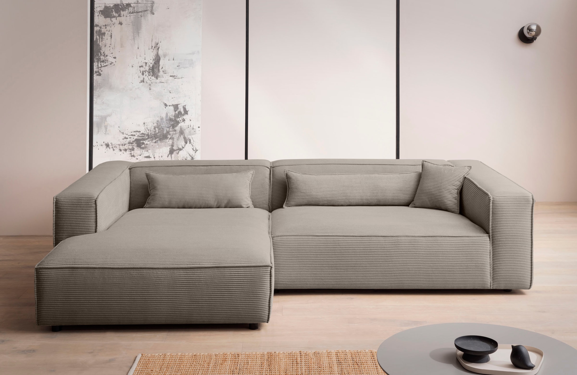 LeGer Home by Lena Gercke Ecksofa "PIARA XXL, Big-Sofa in Cord oder Leineno günstig online kaufen