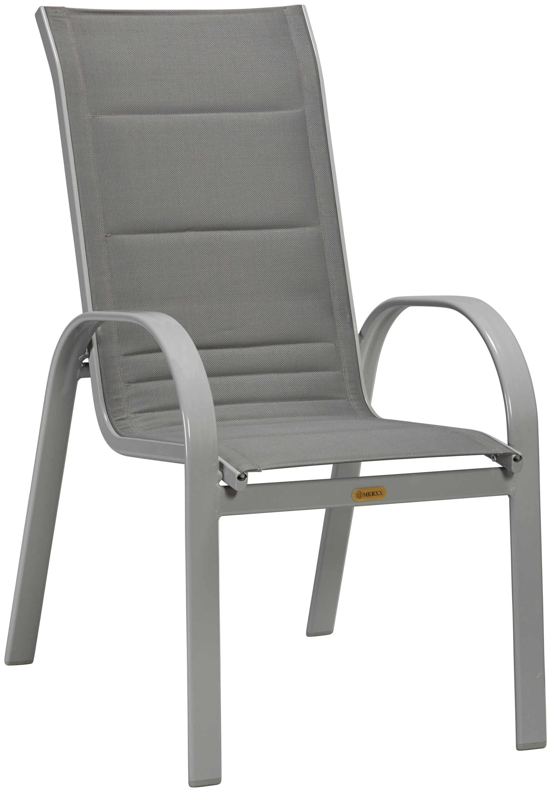 MERXX Garten-Essgruppe »Amalfi Deluxe«, (7 tlg., 6x Stapelsessel (2x verstellbar), 1x Ausziehtisch 150(220)x90 cm), pulverbeschichtetes Aluminium, aus 100% Polyester, für 6 Personen