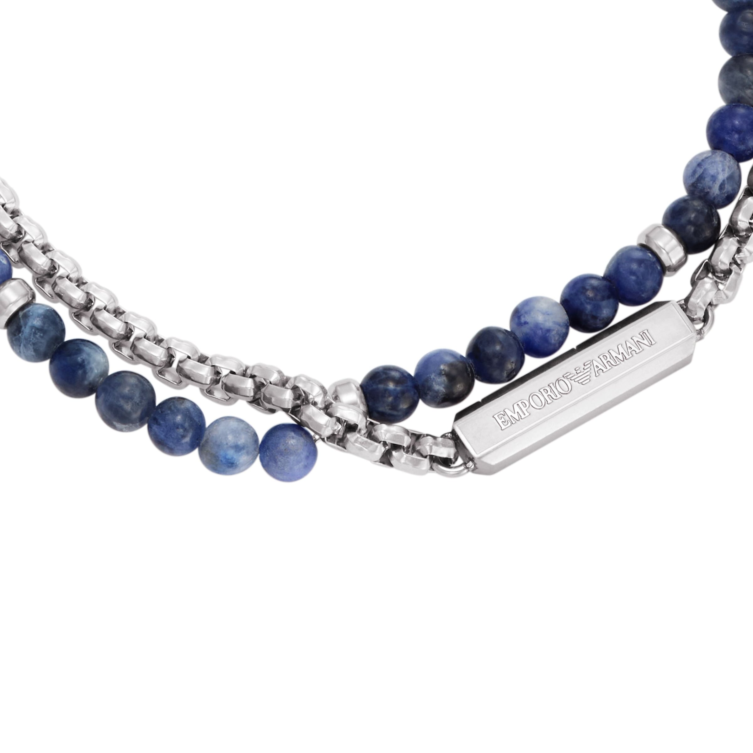 Emporio Armani Armband »Schmuck Geschenk Edelstahl« mit Sodalith oder Achat